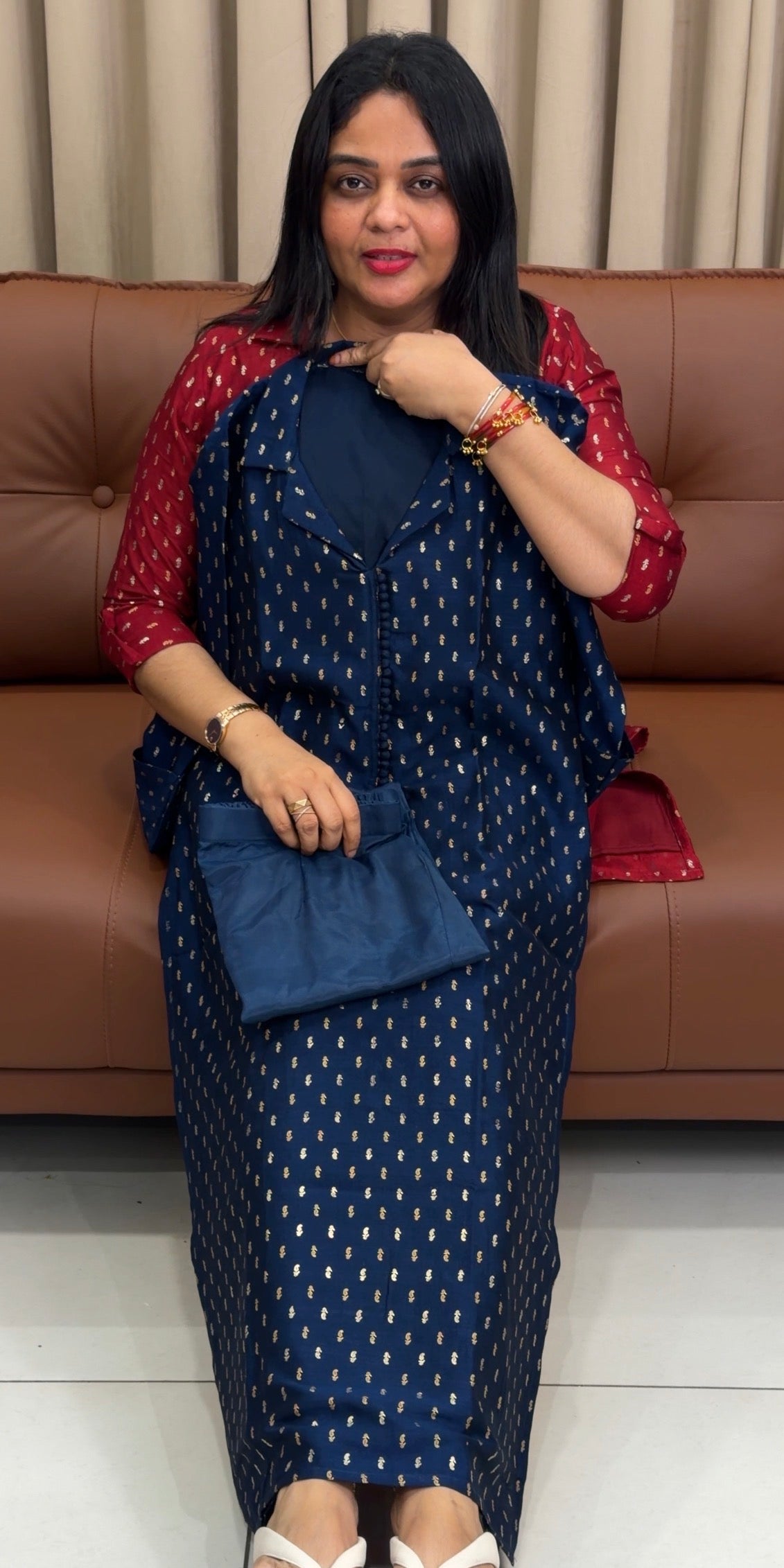IHA'S IN-HOUSE SEMI RAW SILK CO-ORDS SETS - IHA 33844