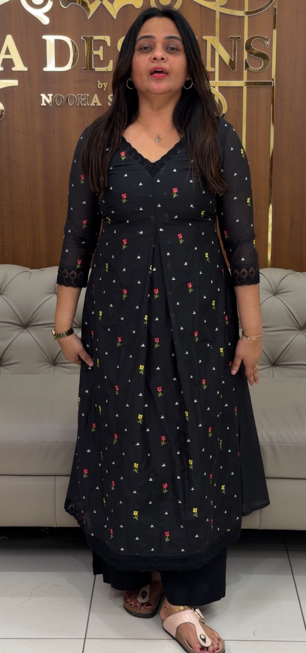 IHA'S IN-HOUSE MUL CHANDERI ALINE TOPS - IHA 29411