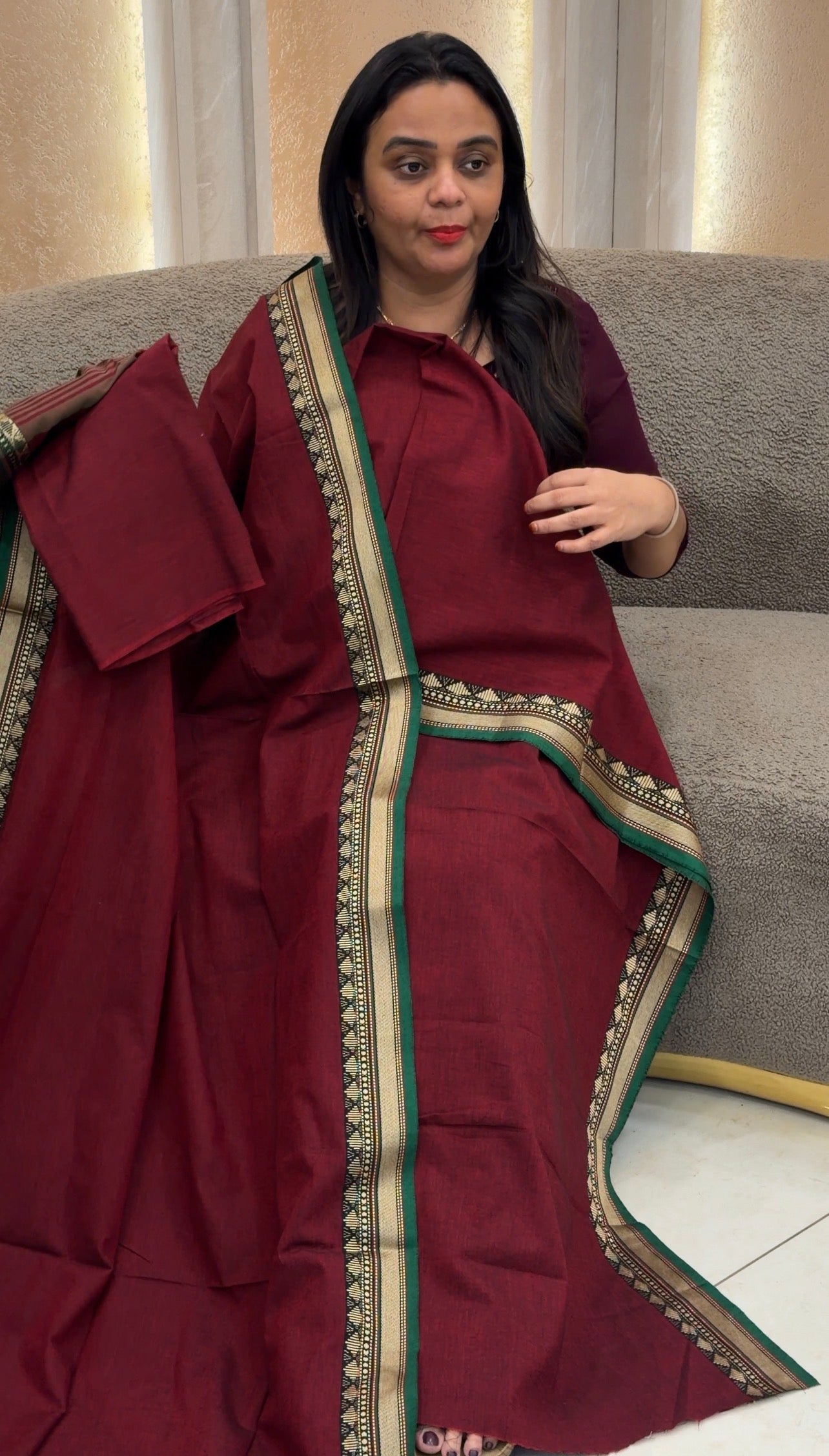 HANDLOOM COTTON UNSTITCHED SALWAR SUITS - IHA 32555
