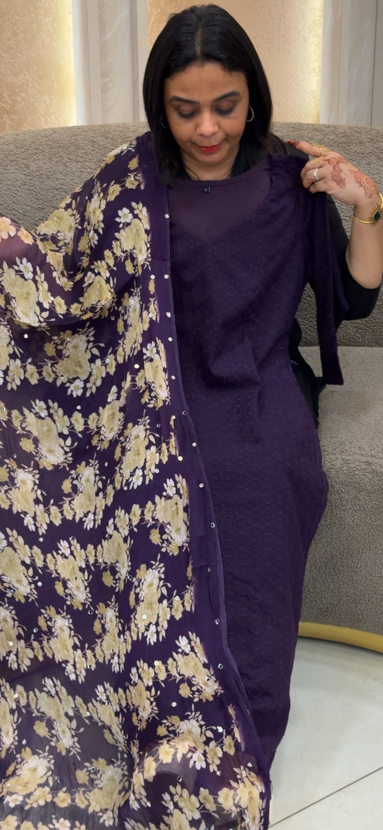 IHA'S IN-HOUSE COTTON HAKOBA TOP, BOTTOM AND DUPATTA - IHA 33728