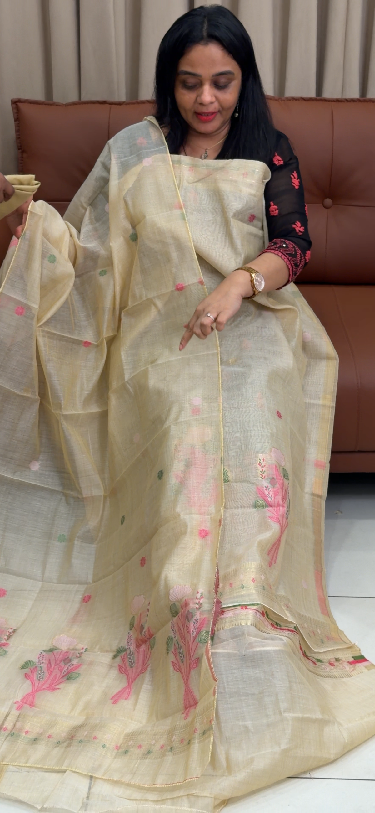 JAMDANI UNSTITCHED SALWAR SUITS - IHA 35454