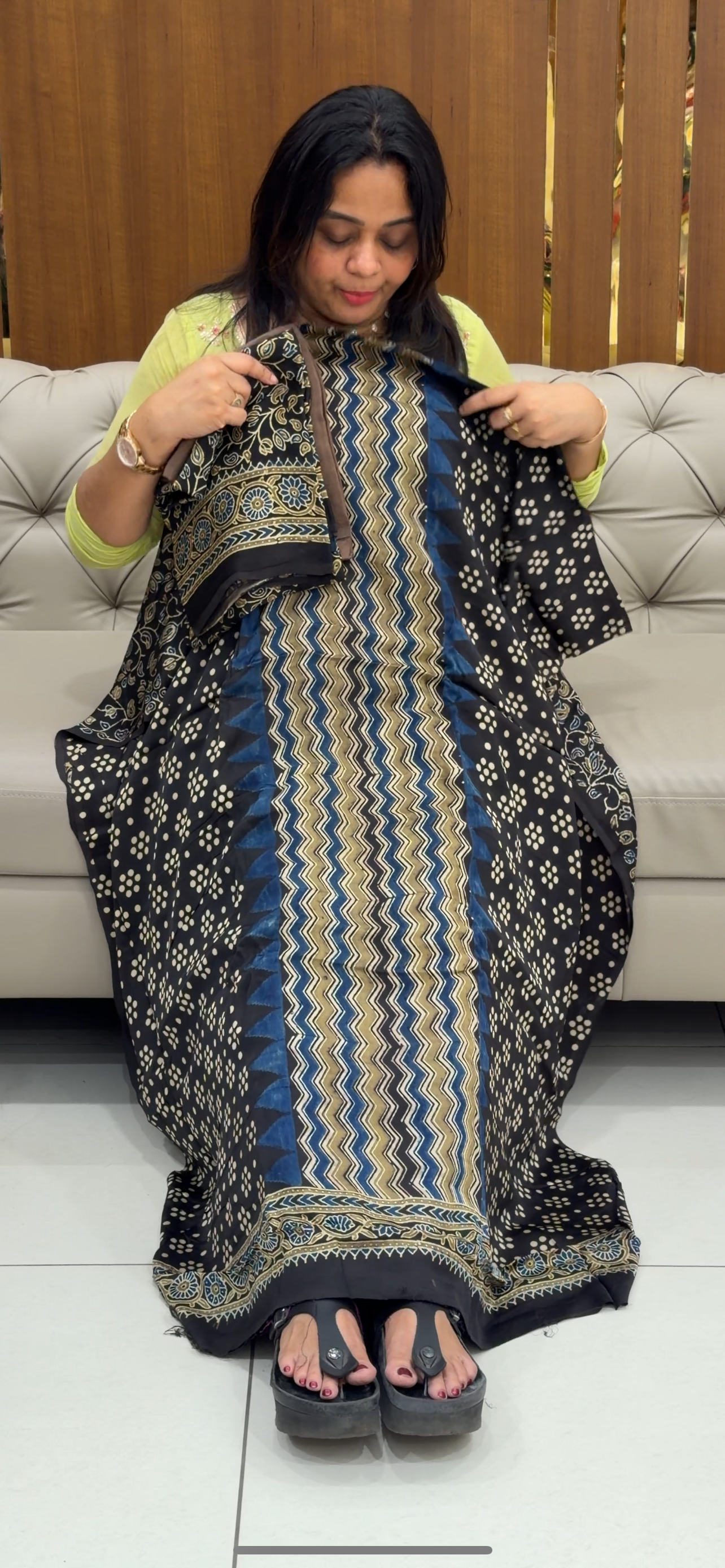 AJRAKH PRINTED MODAL UNSTITCHED SALWAR SUITS - IHA 28728