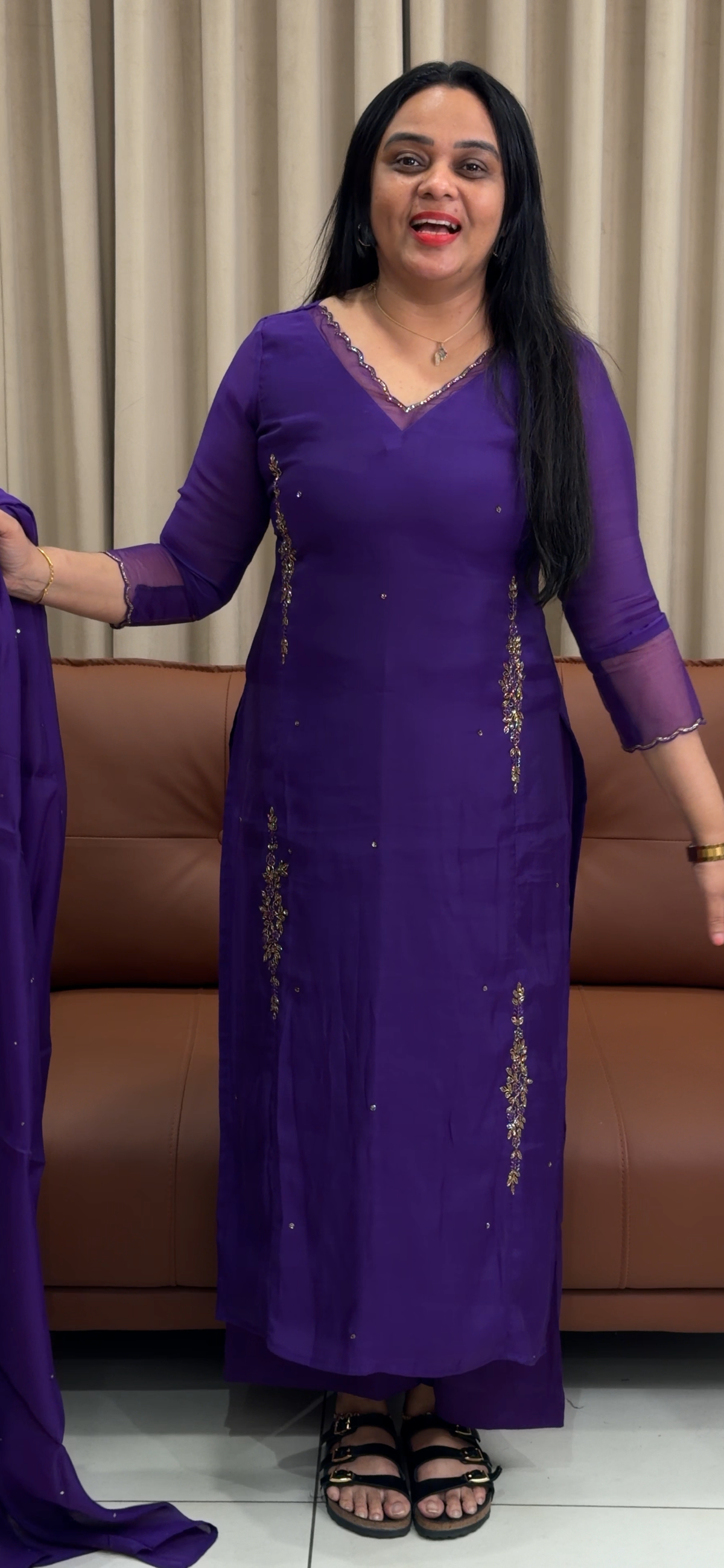 MALAI CHANDERI UNSTITCHED SALWAR SUITS - IHA 35237