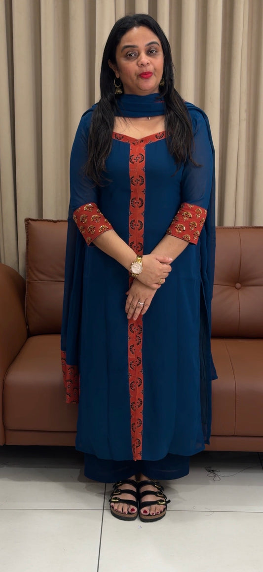 IHA'S IN-HOUSE GEORGETTE UNSTITCHED SALWAR SUITS - IHA 33980