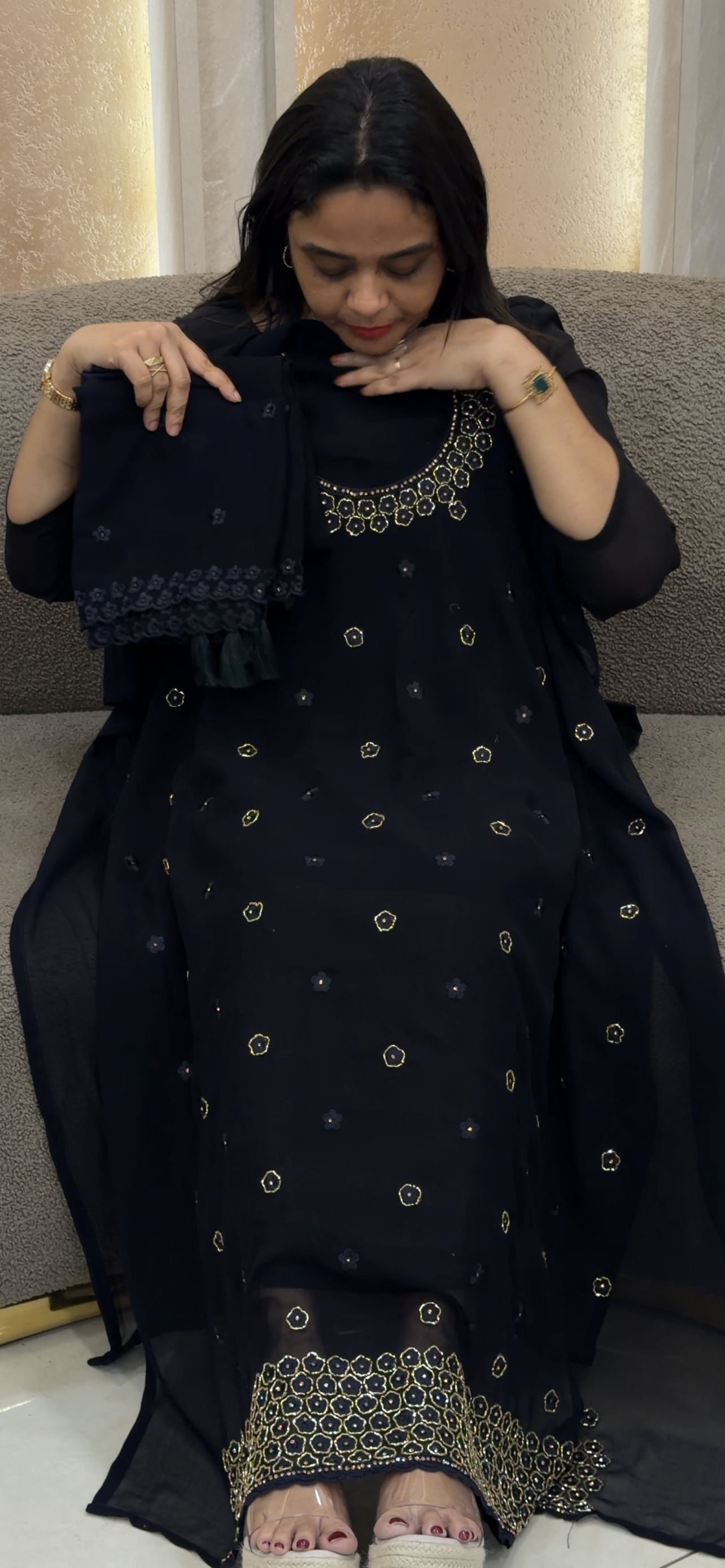 FAUX GEORGETTE UNSTITCHED SALWAR SUITS - IHA 33368