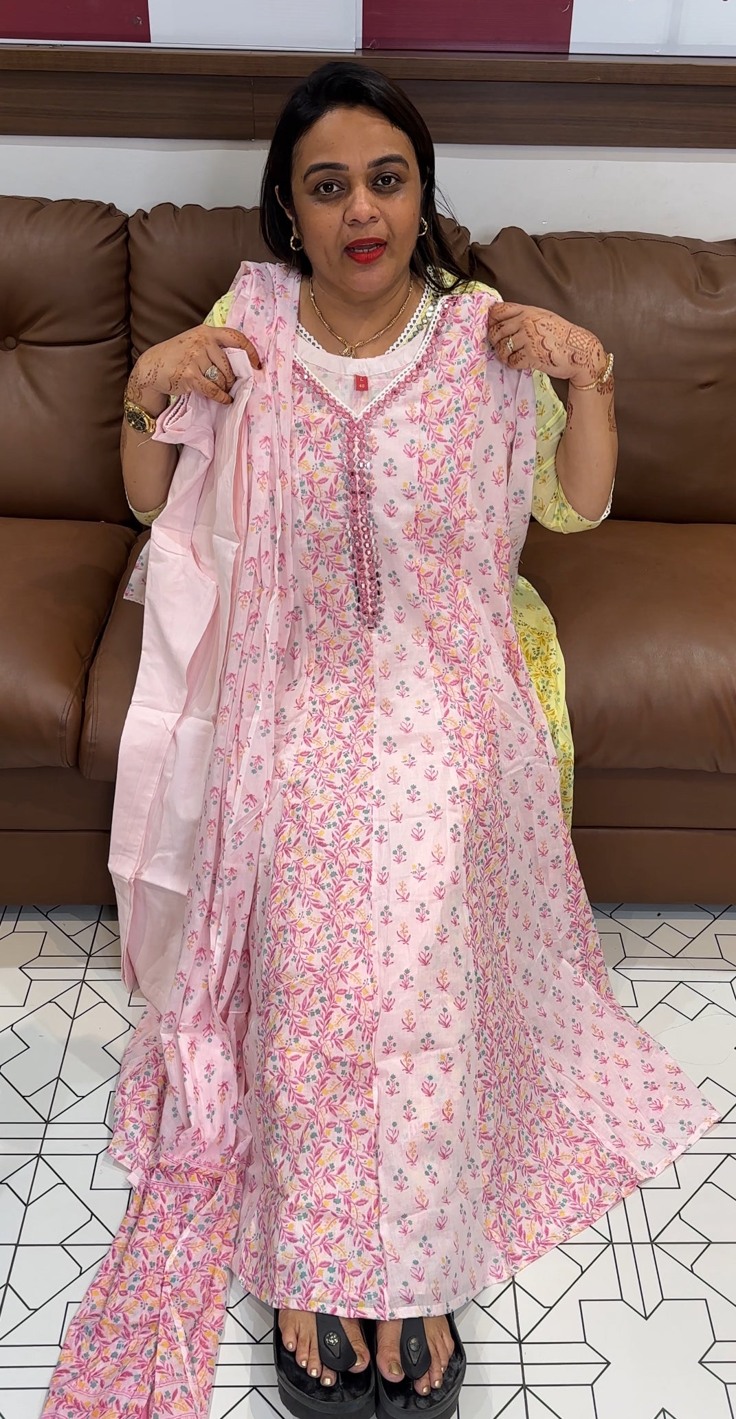 MUL COTTON TOP , BOTTOM AND DUPATTA - IHA 23784
