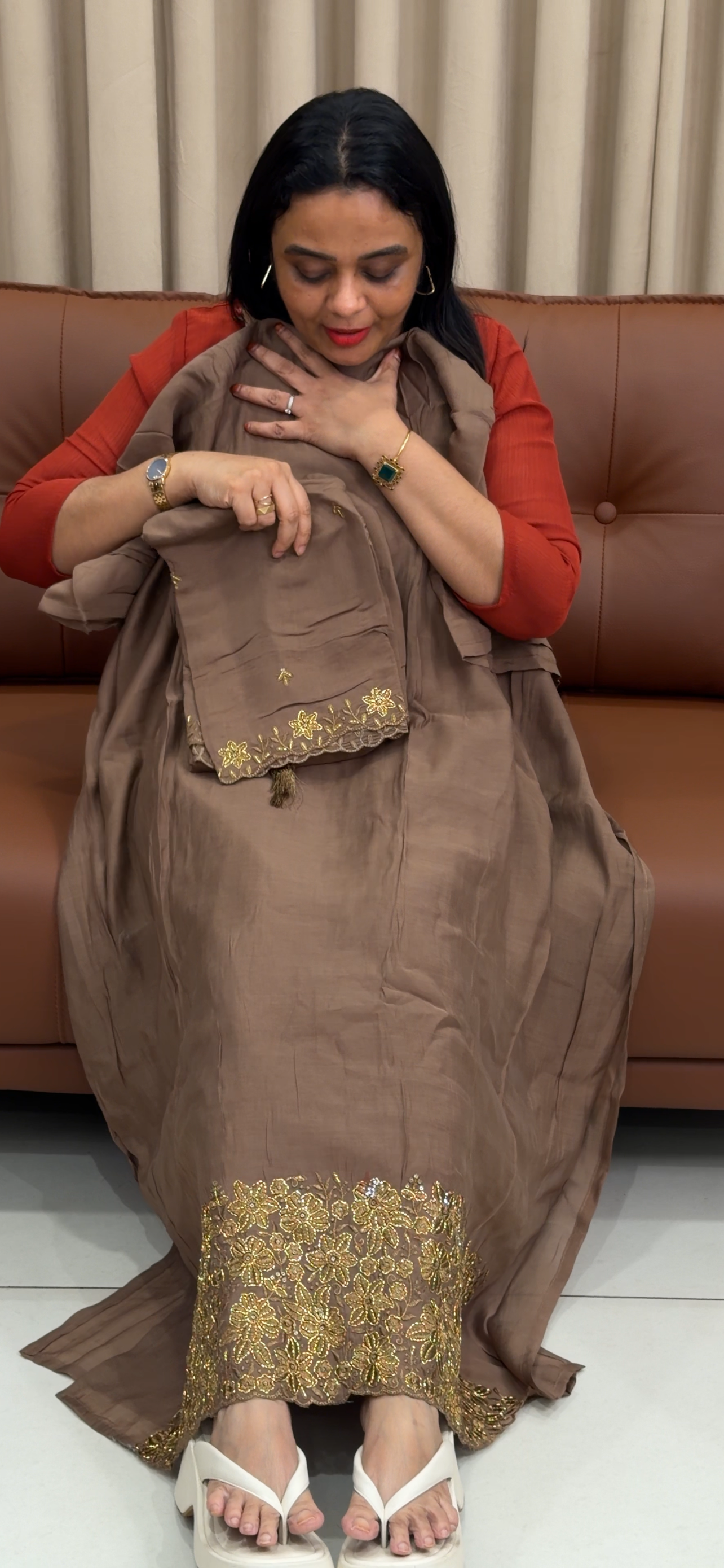 MUL CHANDERI UNSTITCHED SALWAR SUITS - IHA 33541