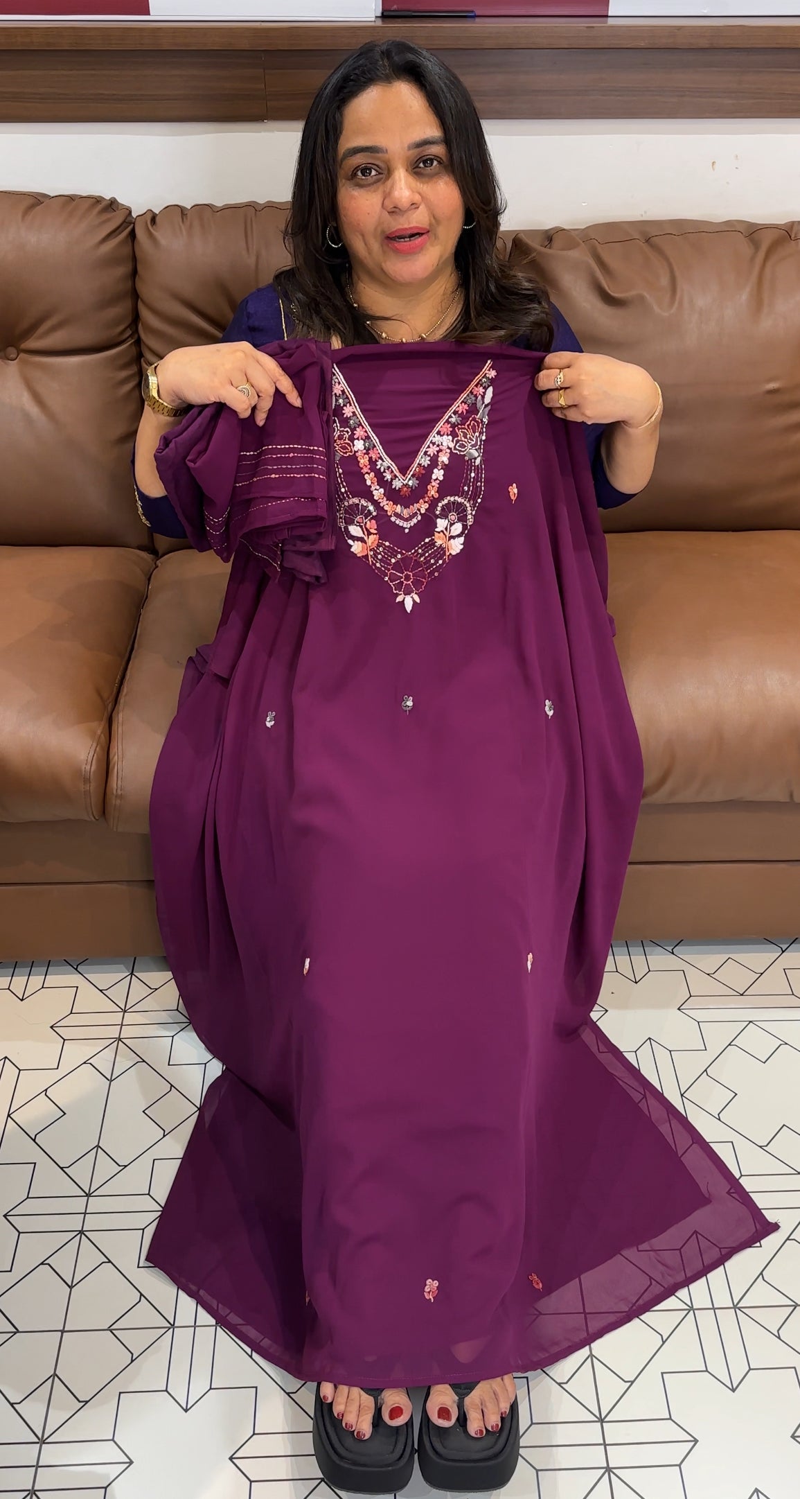 FAUX GEORGETTE UNSTITCHED SALWAR SUITS - IHA 27806