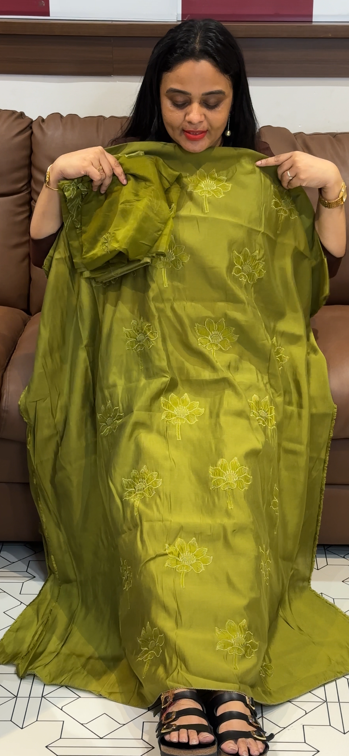 MUL CHANDERI UNSTITCHED SALWAR SUITS - IHA 35553