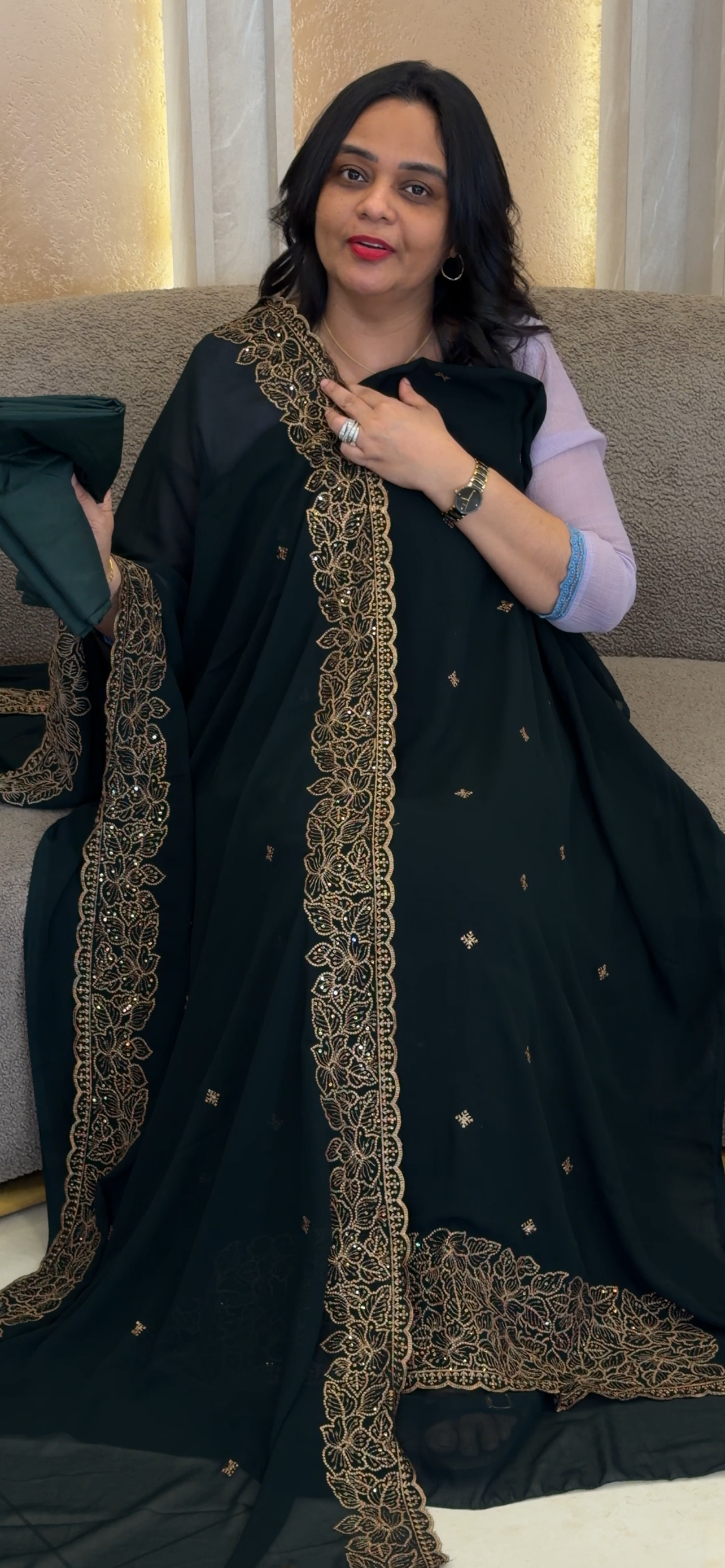 FAUX GEORGETTE UNSTITCHED SALWAR SUITS - IHA 35081