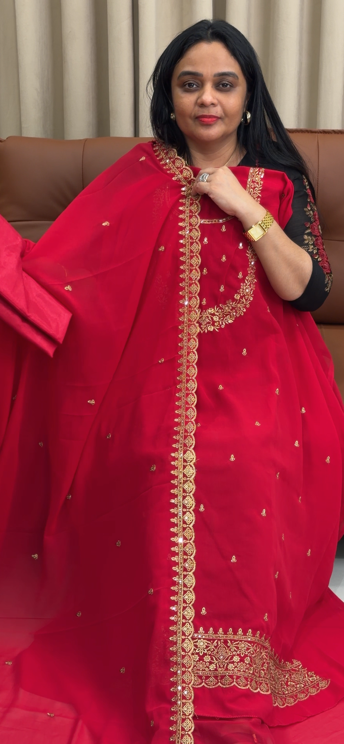 FAUX GEORGETTE UNSTITCHED SALWAR SUITS - IHA 35351