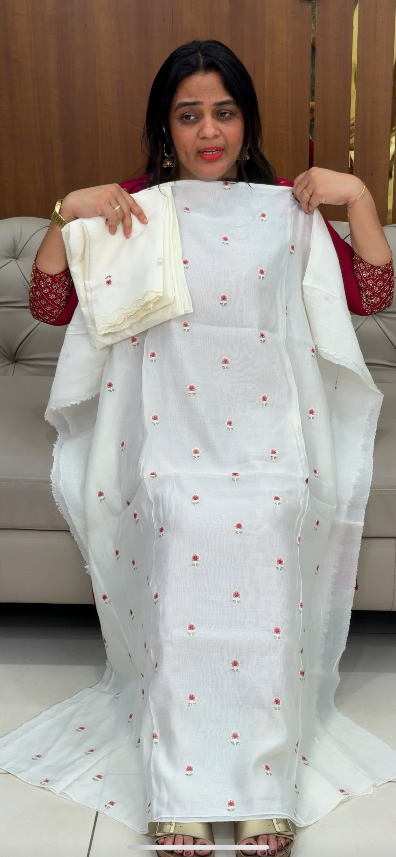 MUL CHANDERI UNSTITCHED SALWAR SUITS - IHA 29837