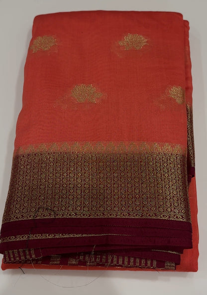 SEMI BANARASI SAREES - IHA 17481