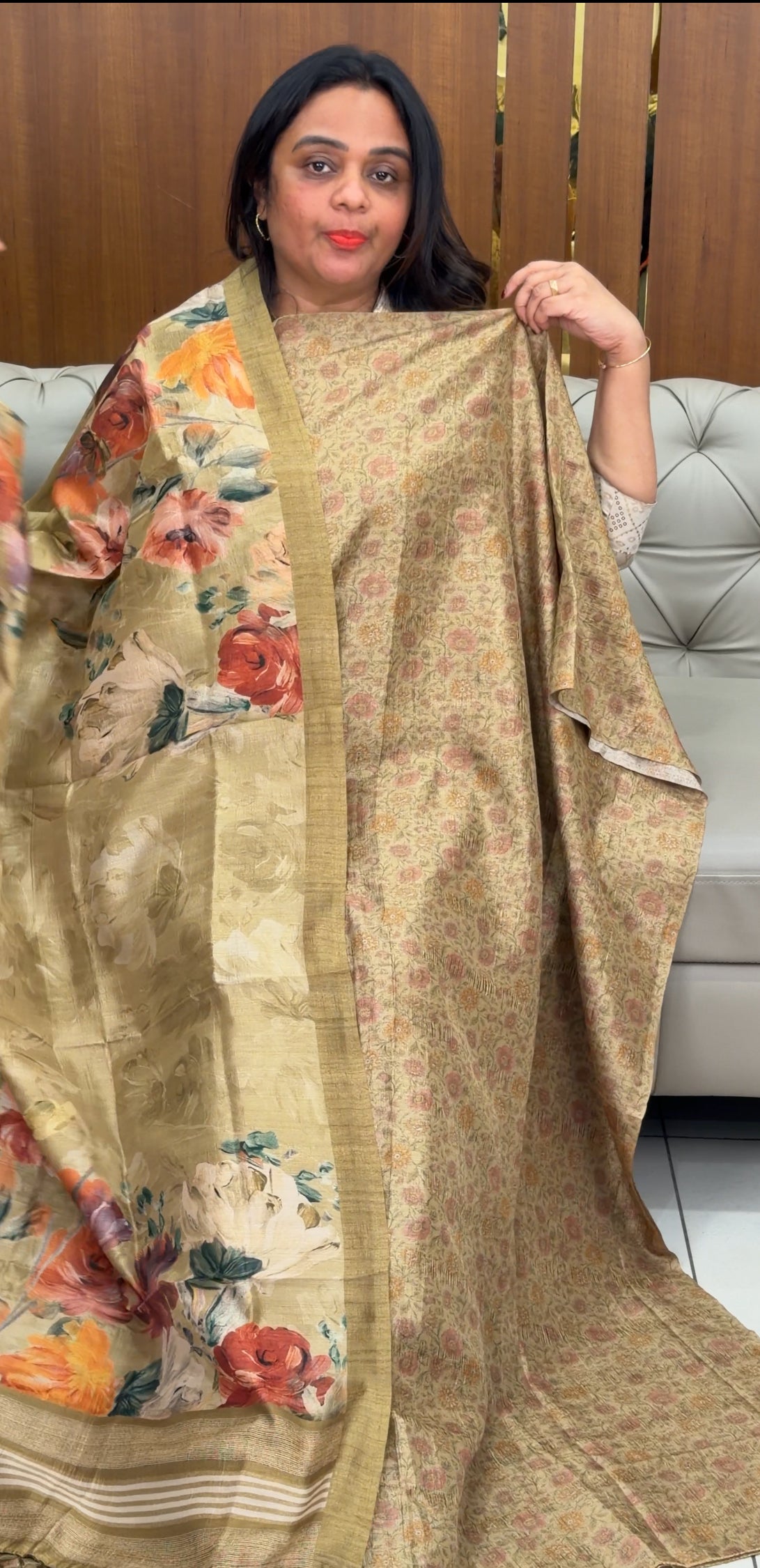 PRINTED UNSTITCHED SALWAR SUITS - IHA 29866