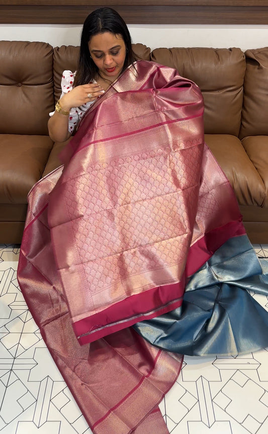 SEMI TISSUE SILK SAREE - IHA 19248