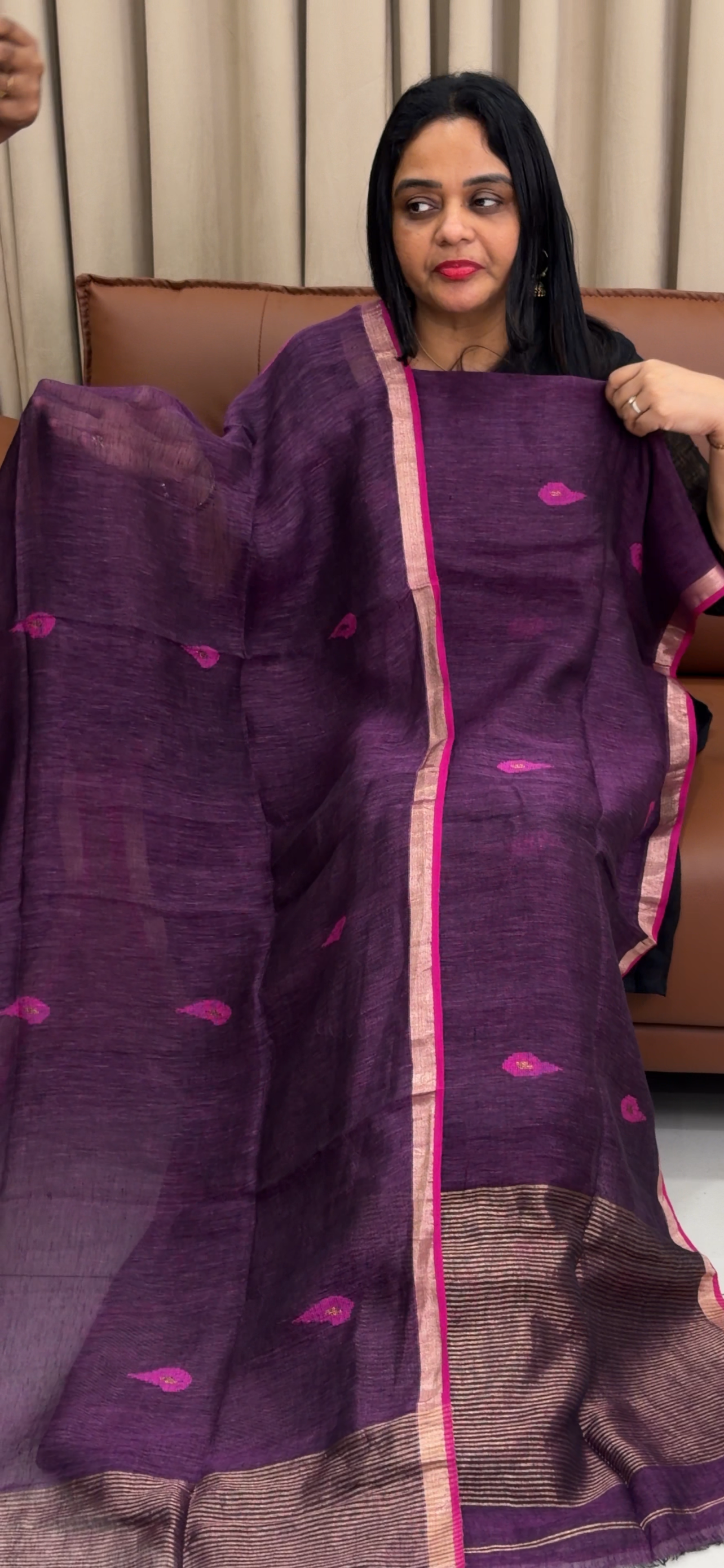 JAMDANI UNSTITCHED SALWRA SUITS  - IHA 34000