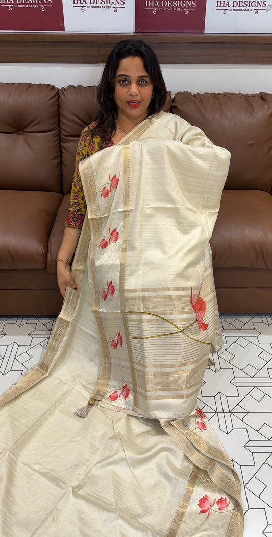 SEMI RAW SILK SAREES - IHA 25503