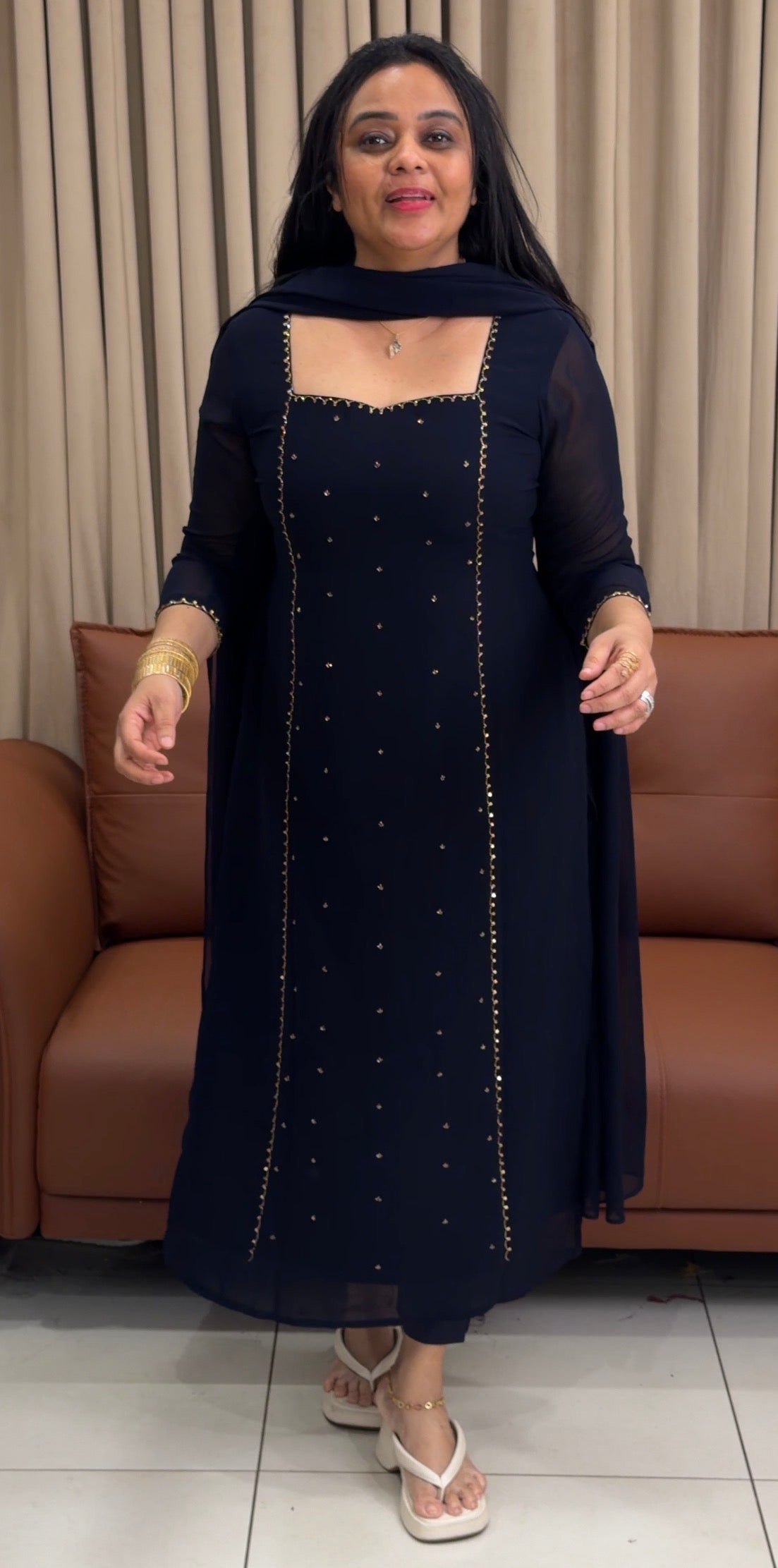 IHA'S IN-HOUSE GEORGETTE UNSTITCHED SALWAR SUITS - IHA 34962