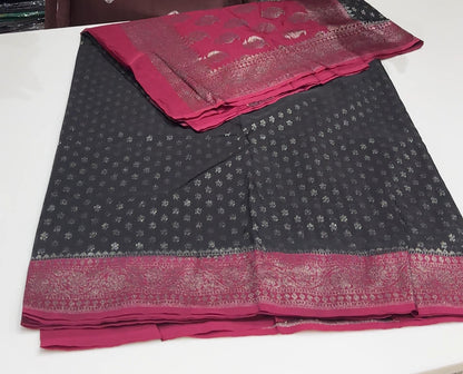 SEMI BANARASI SAREES - IHA 16103