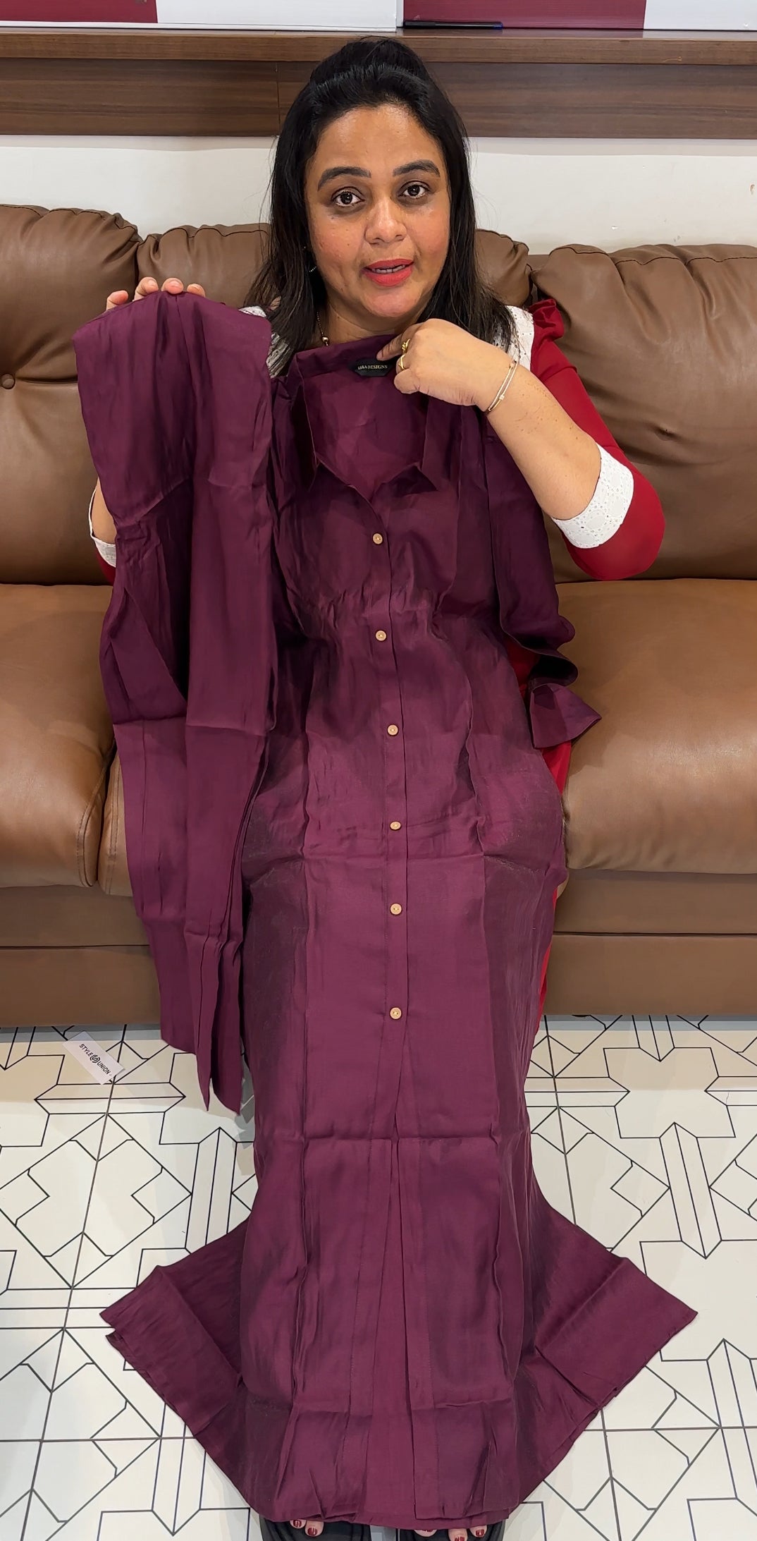 MUL CHANDERI LONG TOP AND BOTTOM - IHA 27846