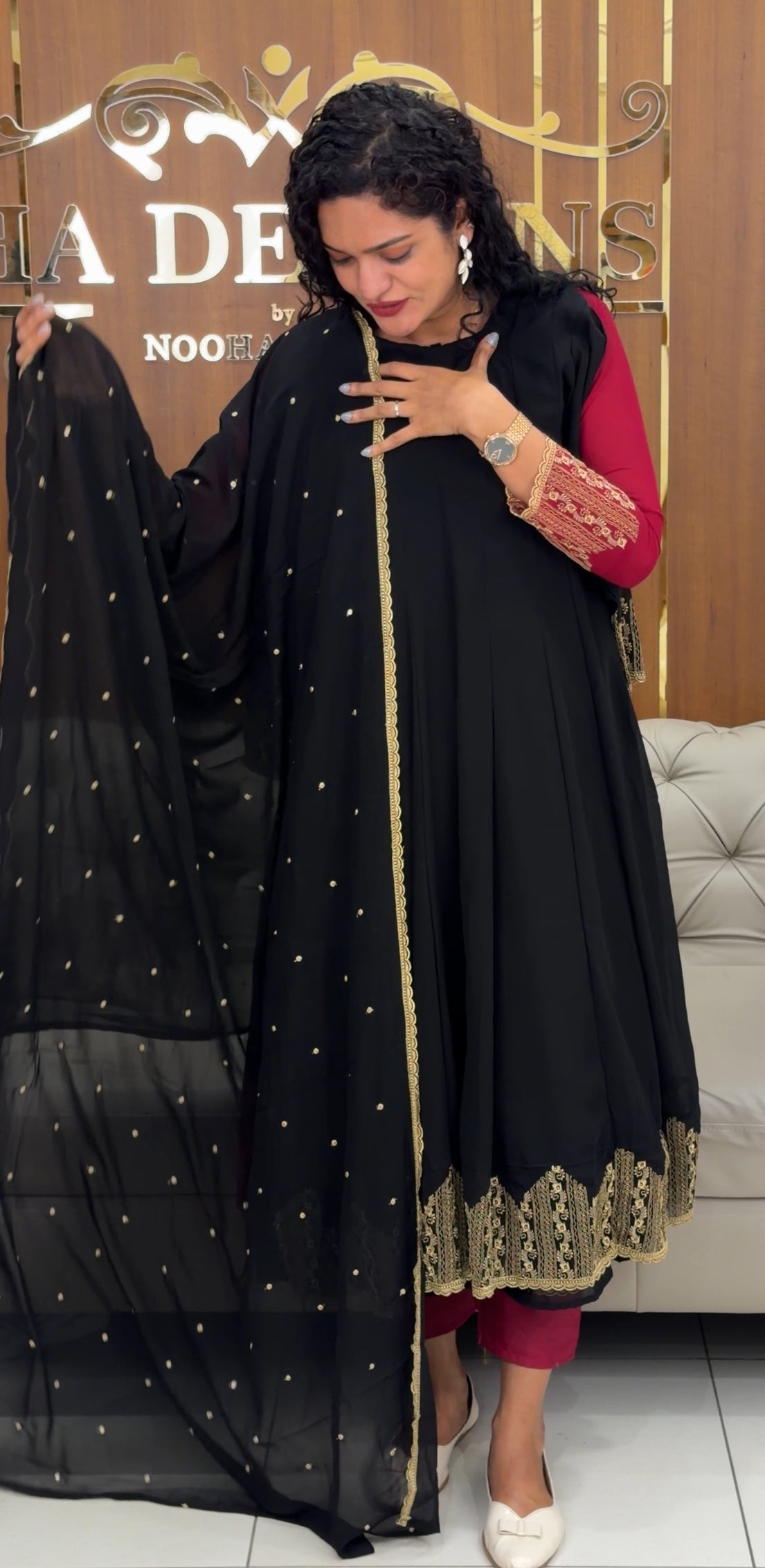 GEORGETTE TOP ,BOTTOM AND DUPATTA - IHA 29358