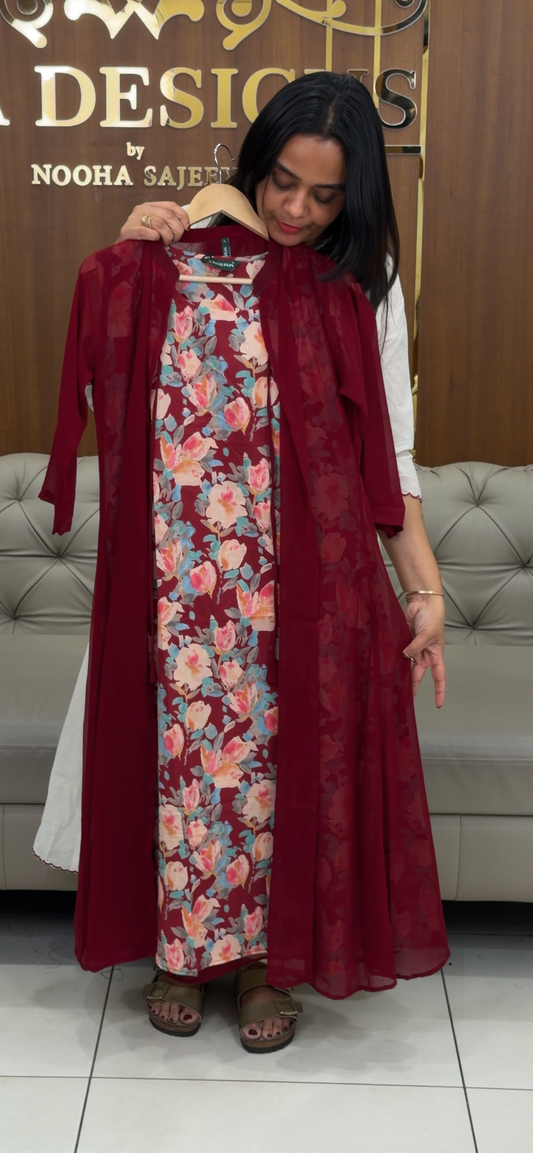 PRINTED ALINE TOP AND JACKET - IHA 31990