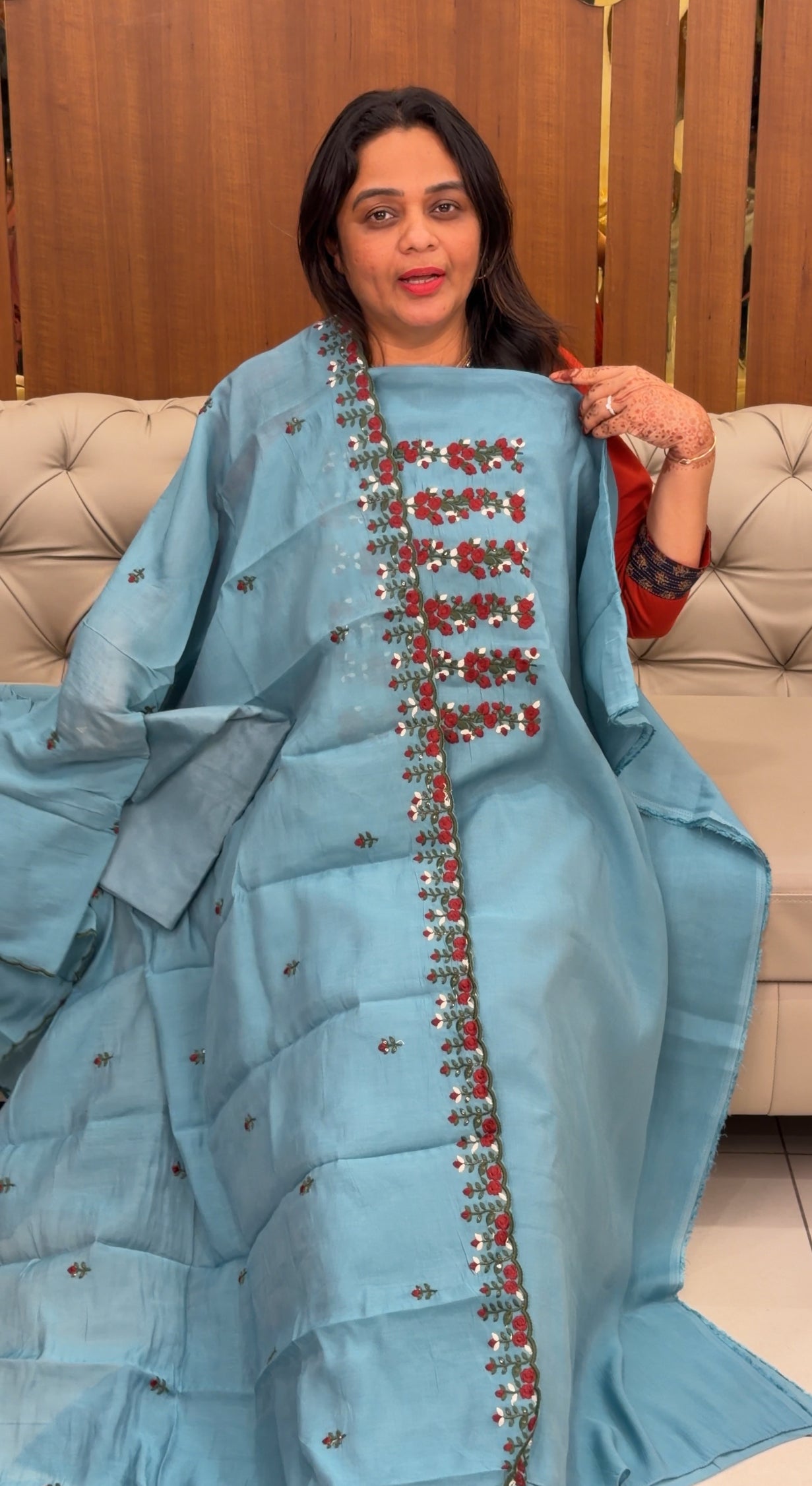 MALAI CHANDERI UNSTITCHED SALWAR SUITS - IHA 30086