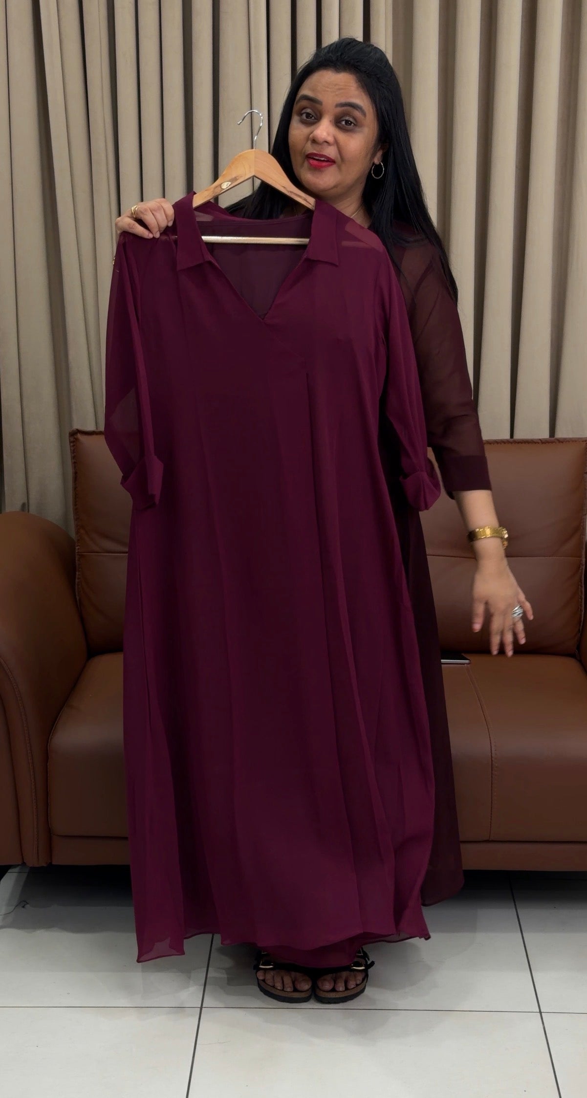 IHA'S IN-HOUSE GEORGETTE TUNIC TOPS - IHA 34764