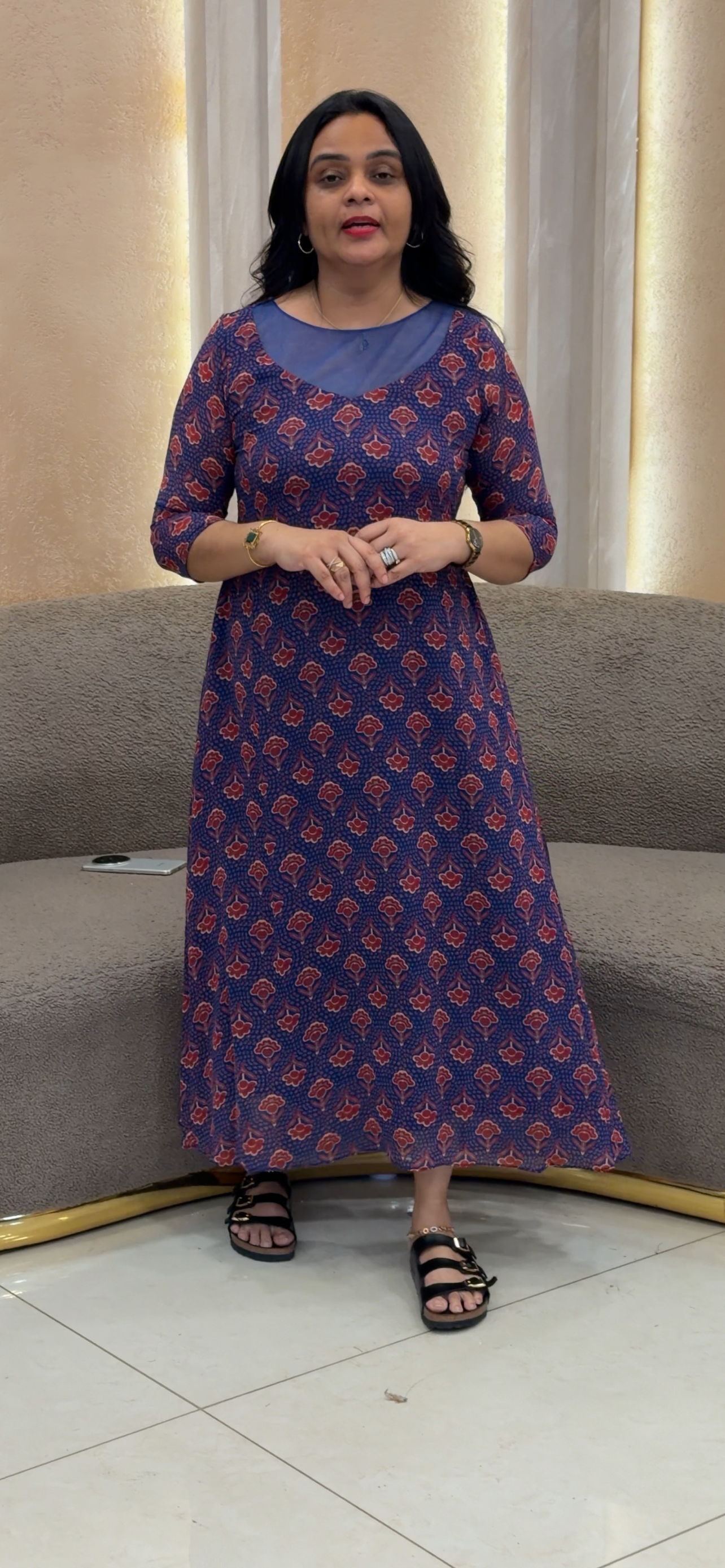 IN-HOUSE PRINTED GEORGETTE ALINE TOPS - IHA 35020