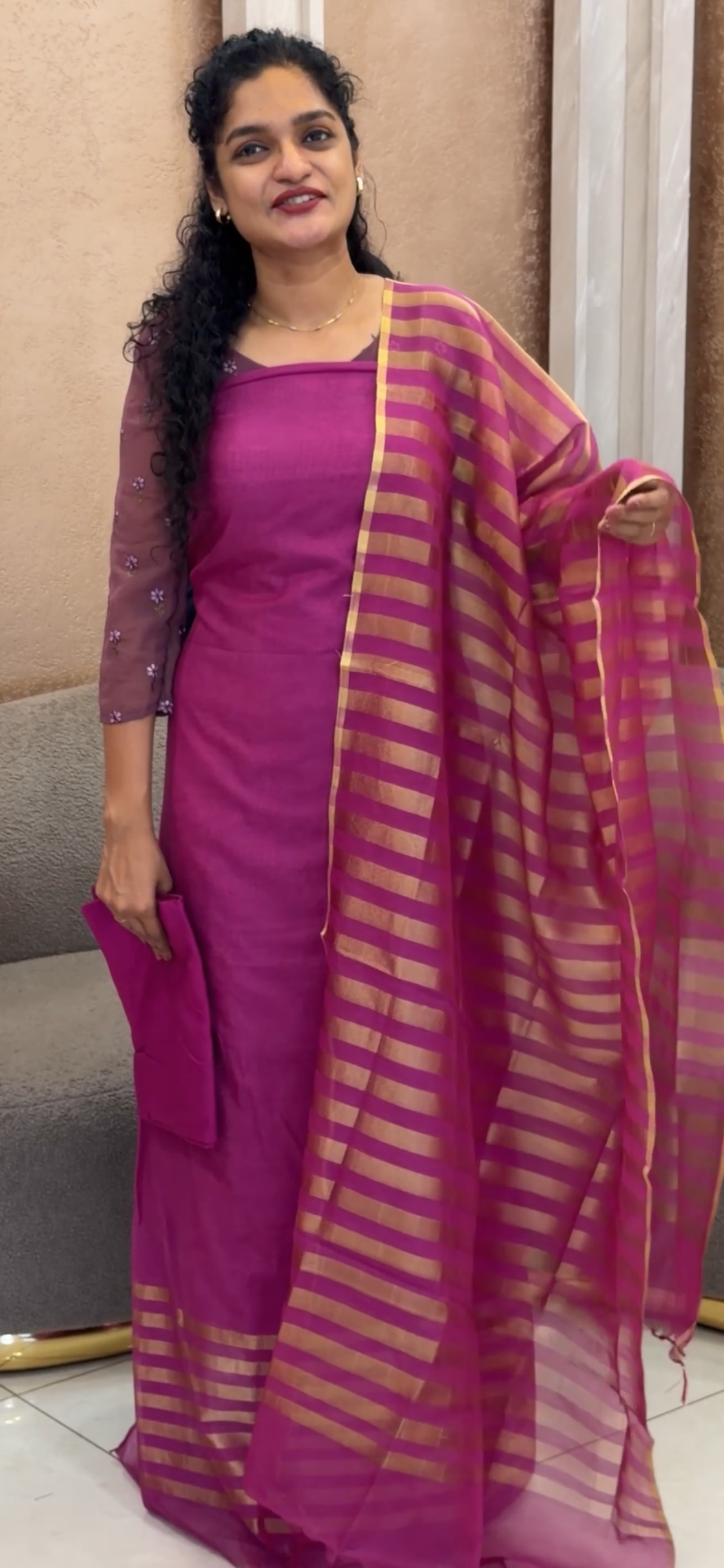 CHANDERI UNSTITCHED SALWAR SUITS  - IHA 33290
