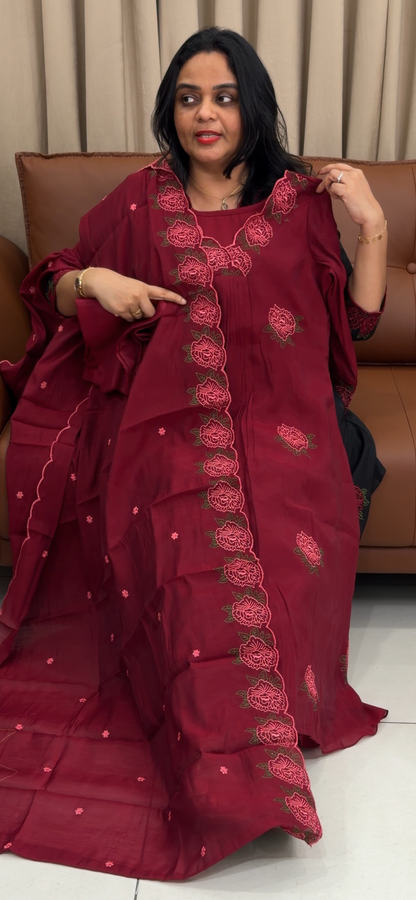 IHA'S IN-HOUSE ALINE TOP, BOTTOM AND DUPATTA - IHA 33835