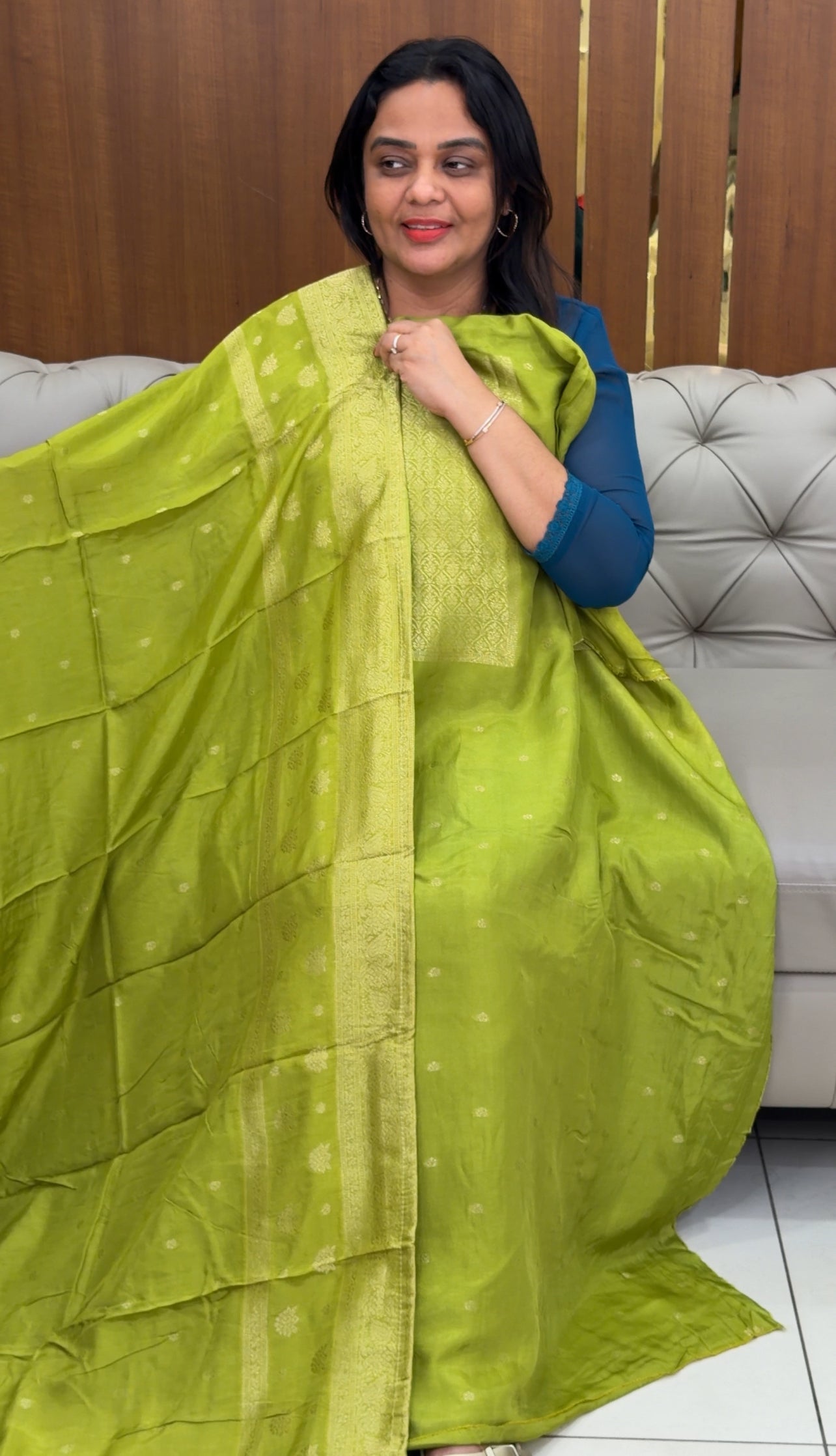 SILK DOLA BANARASI UNSTITCHED SALWAR SUITS - IHA 30706