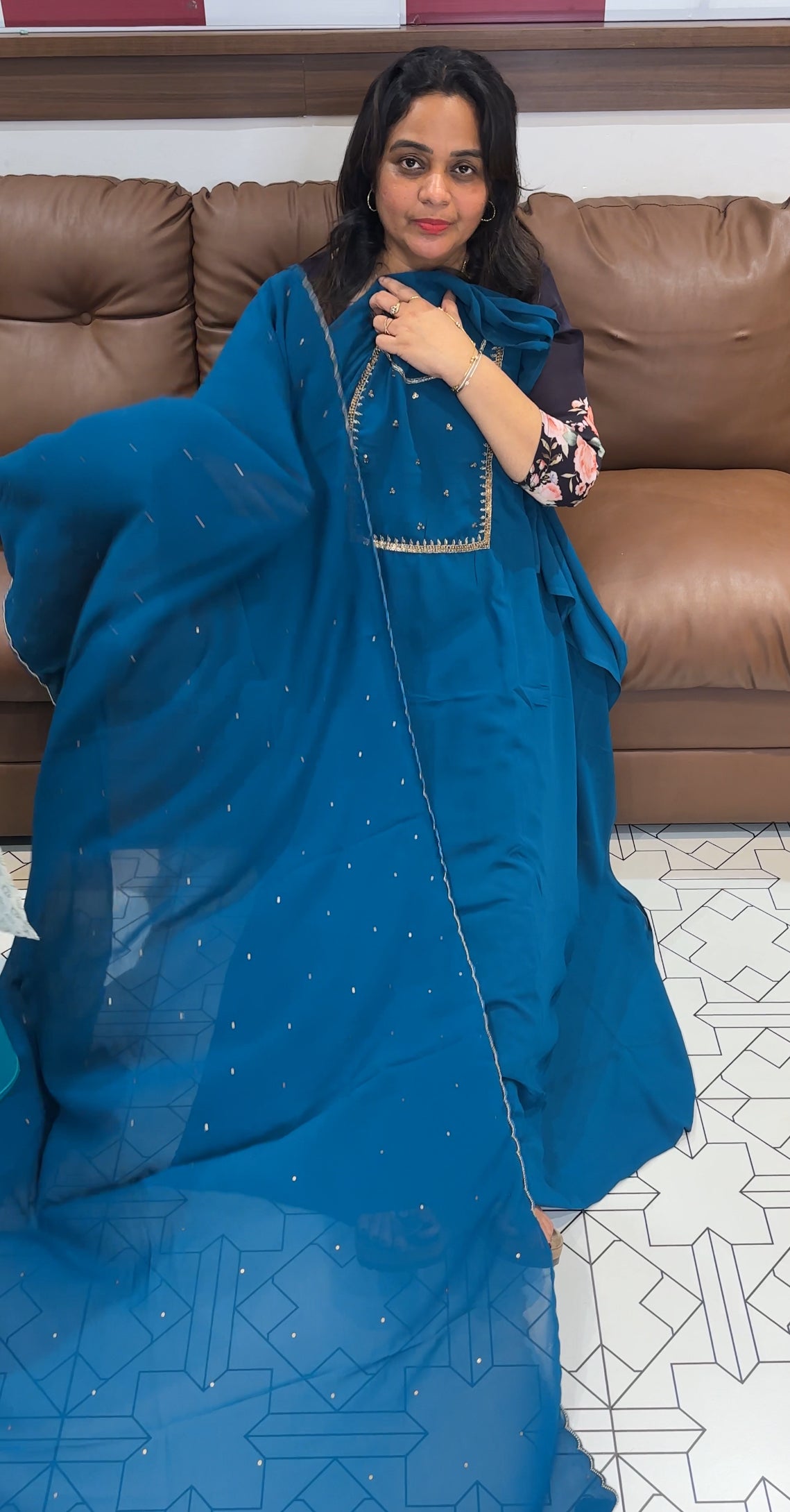 FAUX GEORGETTE UNSTITCHED SALWAR SUITS - IHA 26601