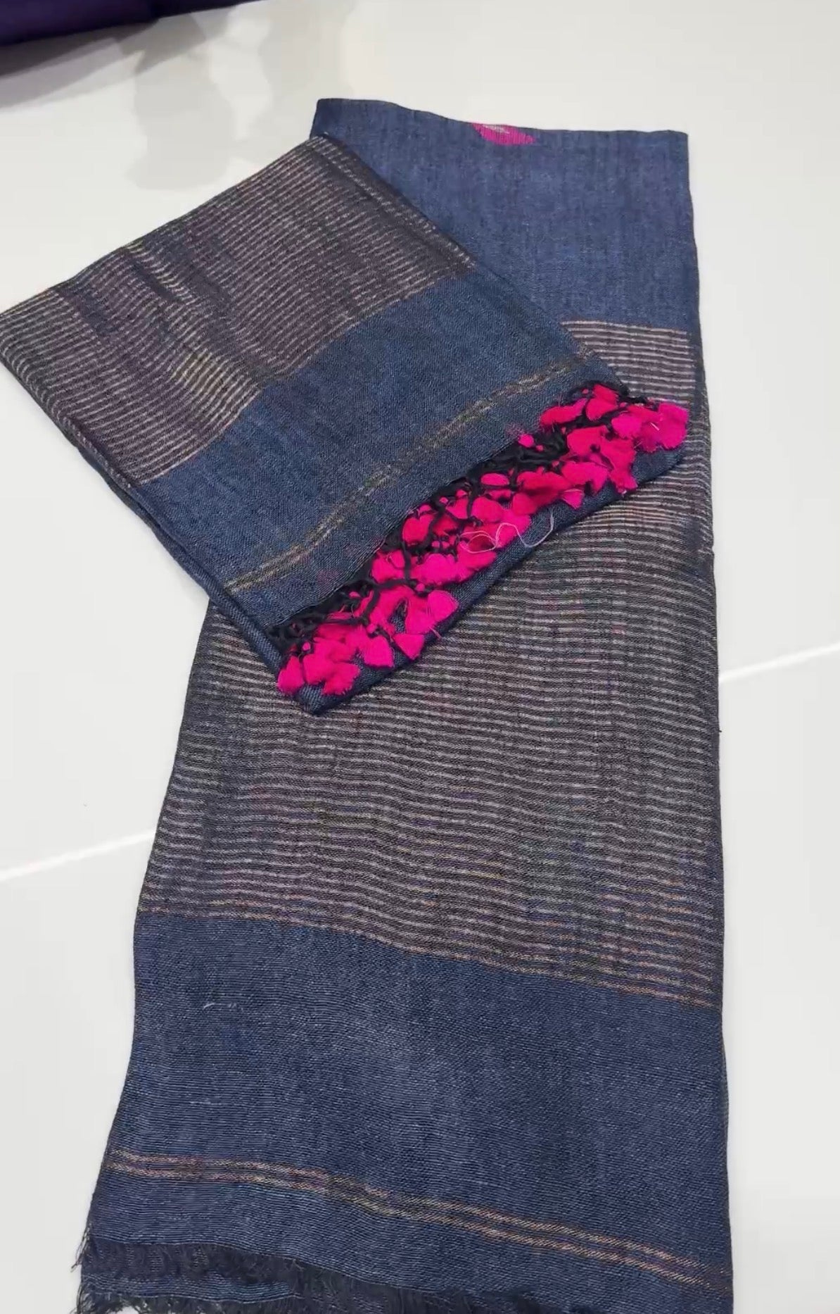 HANDLOOM LINEN TOP AND DUPATTA MATERIAL - IHA 35425