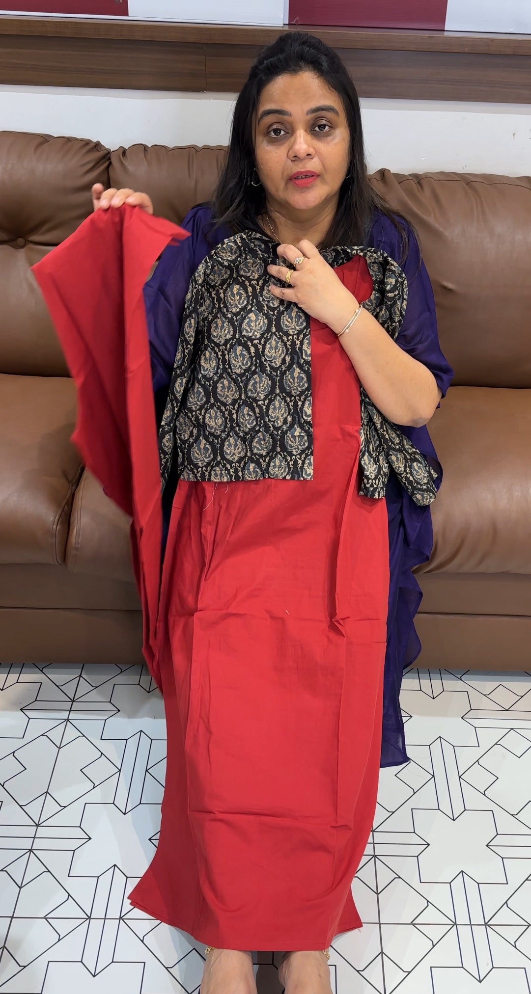 LONG SLITTED TOP, BOTTOM AND JACKET - IHA 28048