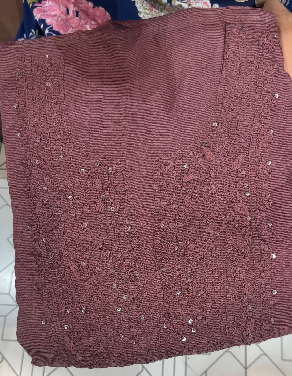 NET KOTA CHIKANKARI UNSTITCHED SALWAR SUITS - IHA 26550
