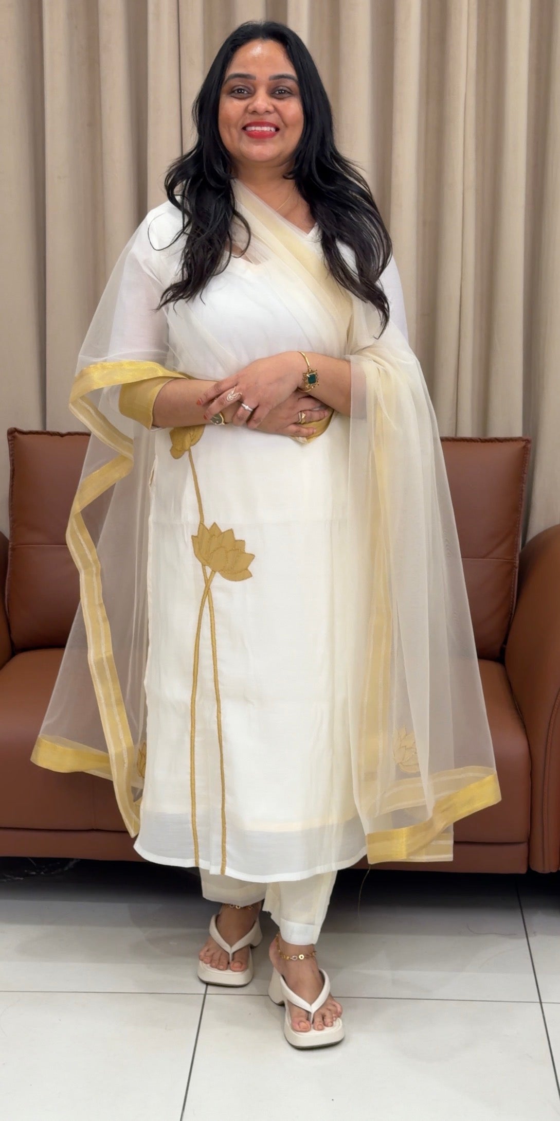 IHA'S IN-HOUSE MUL CHANDERI UNSTITCHED SALWAR SUITS  - IHA 33446