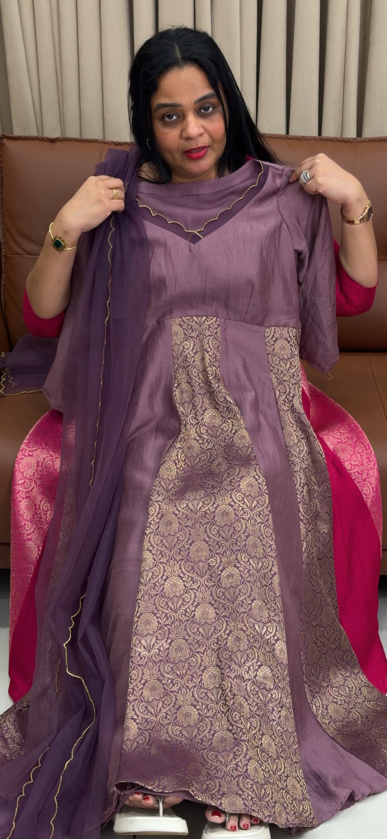 IHA'S IN-HOUSE ANARKALI TOP AND DUPATTA - IHA 34643