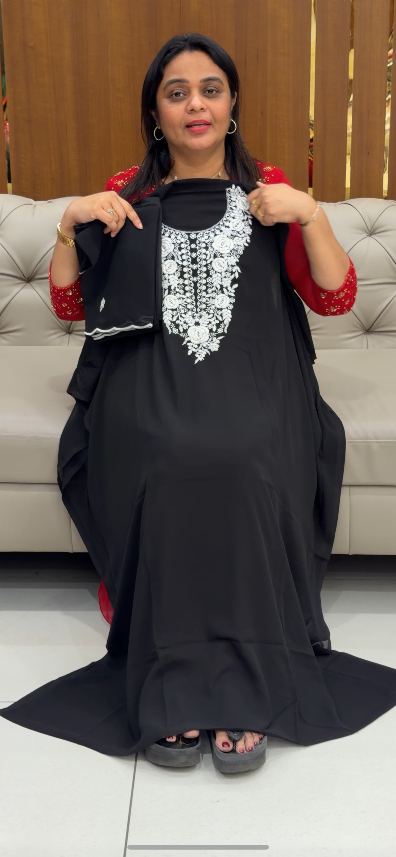 FAUX GEORGETTE LUCKNOWI UNSTITCHED SALWAR SUITS - IHA 28764