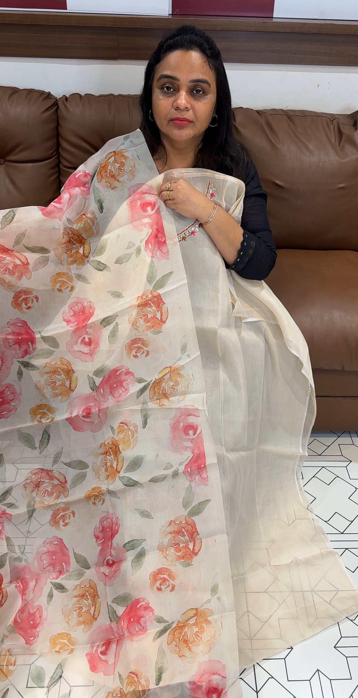 ORGANZA UNSTITCHED SALWAR SUITS - IHA 28129