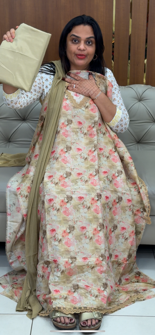 BANARASI TISSUE UNSTITCHED SALWAR SUITS - IHA 30456