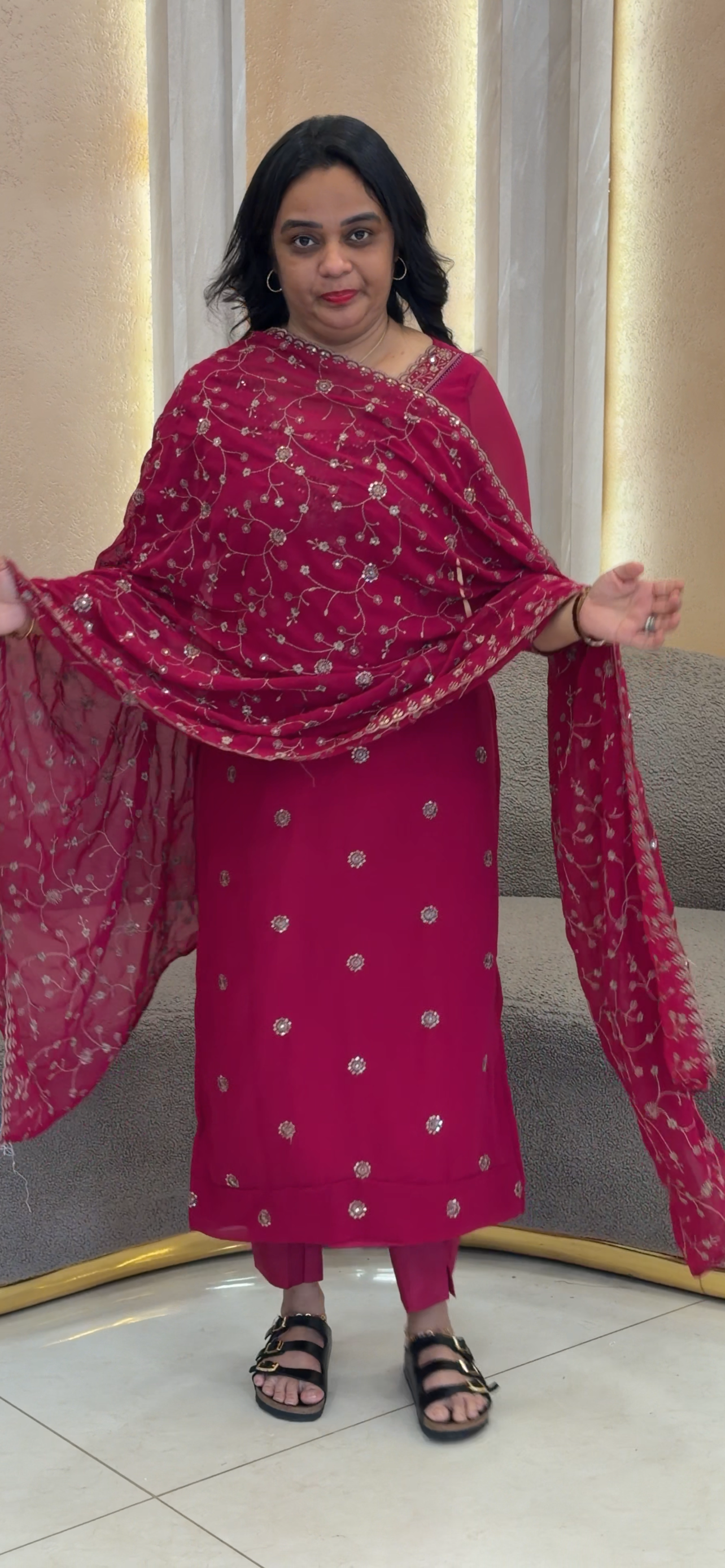 GEORGETTE UNSTITCHED SALWAR SUITS - IHA 35074