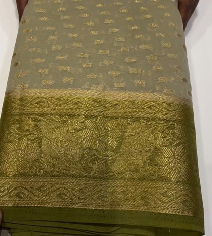 GEORGETTE BANARASI  SAREES - IHA 18502