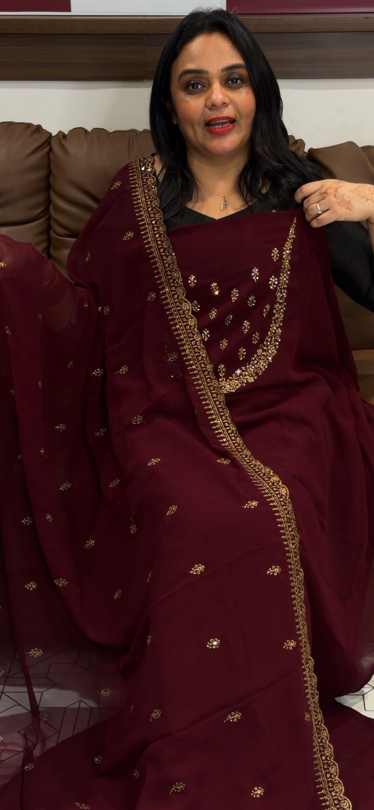HANDWORKED UNSTITCHED SALWAR SUITS - IHA 33107