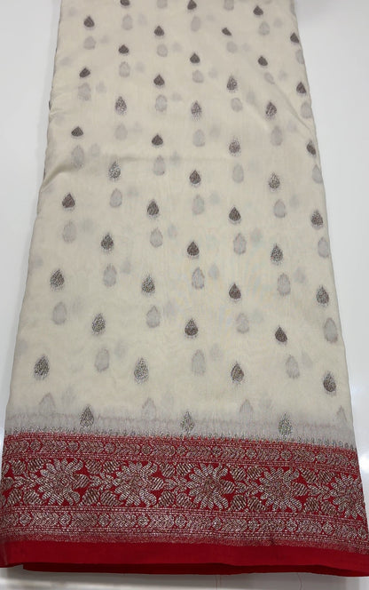 SEMI BANARASI SAREES - IHA 18262