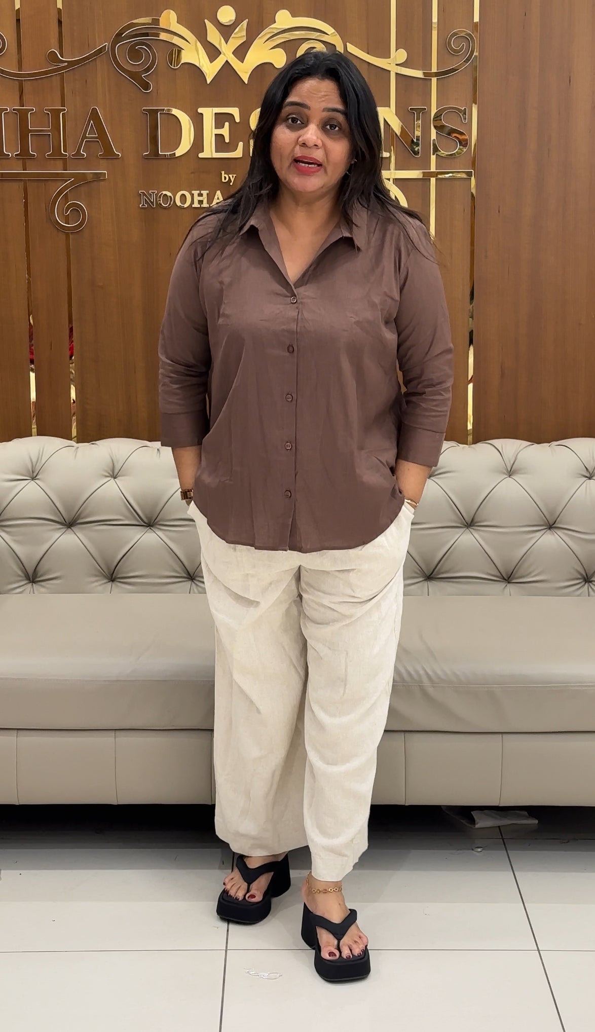 IHA'S IN-HOUSE LINEN SHORT SHIRT - IHA 28369