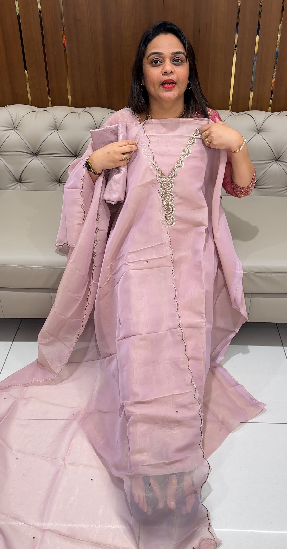 BANARASI TISSUE UNSTITCHED SALWAR SUITS - IHA 23450