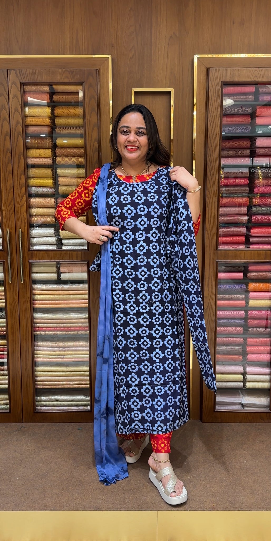 FORWARD BATIK PRINTED UNSTITCHED SALWAR SUITS - IHA 22716