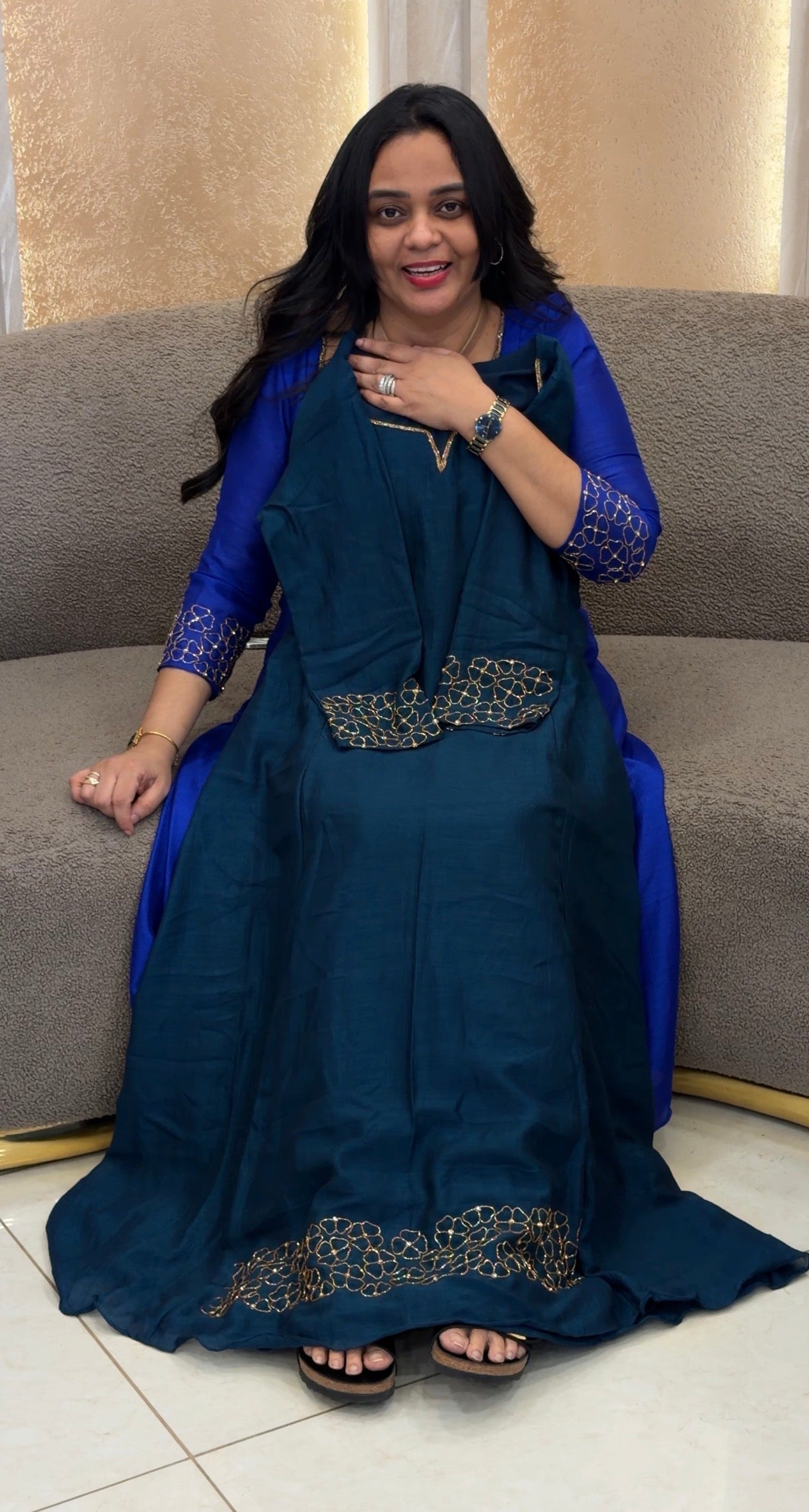 IHA'S IN-HOUSE SEMI RAW SILK ALINE TOPS - IHA 35098