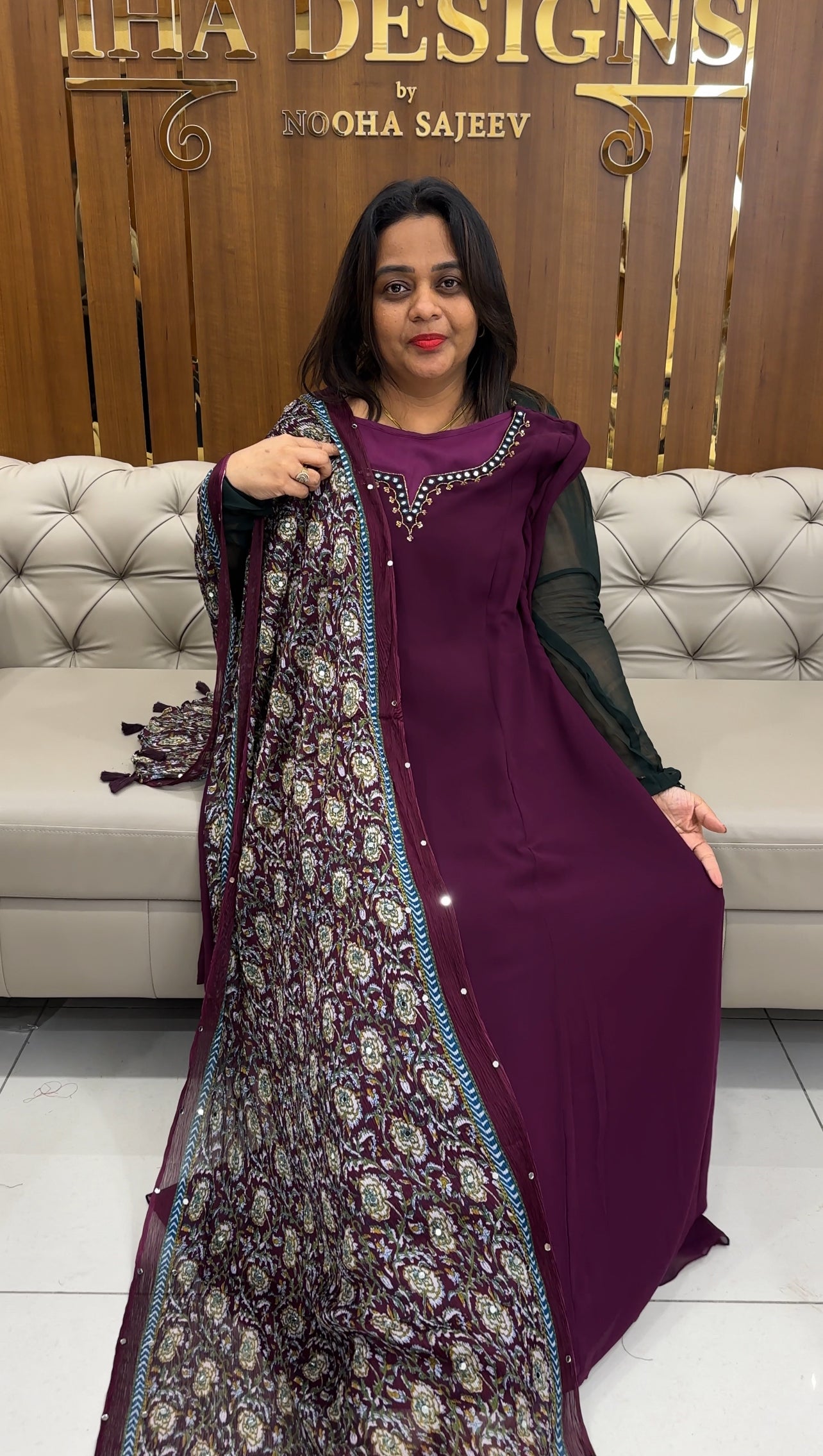 IHA'S IN-HOUSE A-LINE TOP AND DUPATTA - IHA 26964